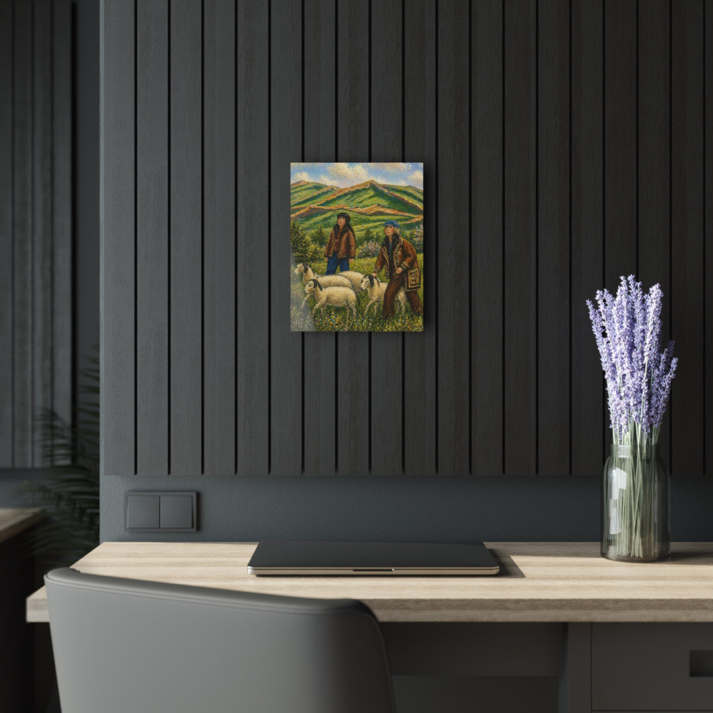 Mountain Shepherds – Rustic Countryside Acrylic Wall Art