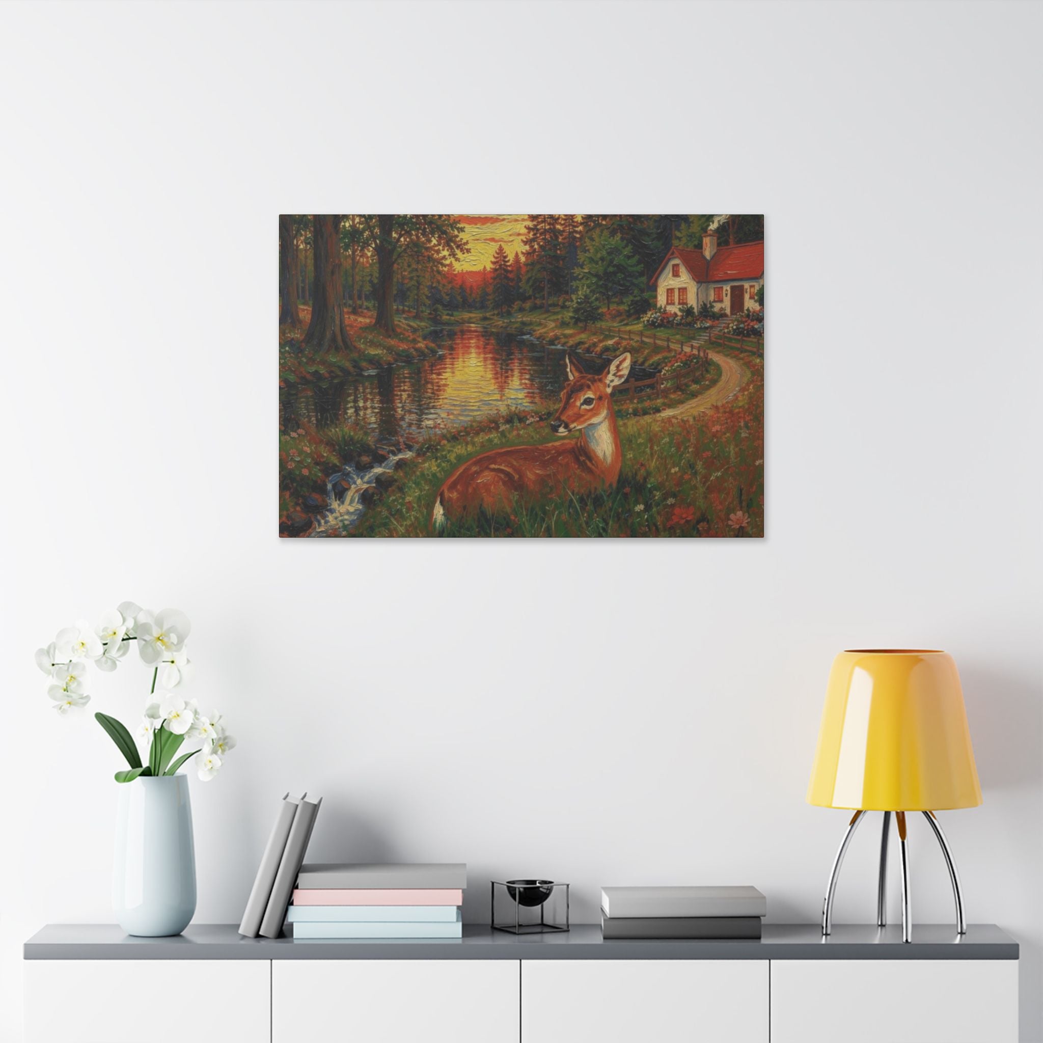 Whispers by the Woodland Pond  Classic Stretched Canvas