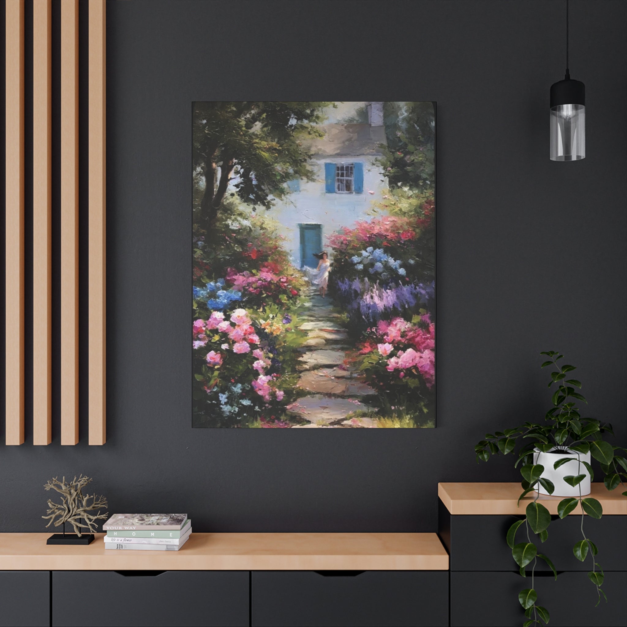 Lavender and Rose Garden  Matte Canvas, Stretched, 1.25"