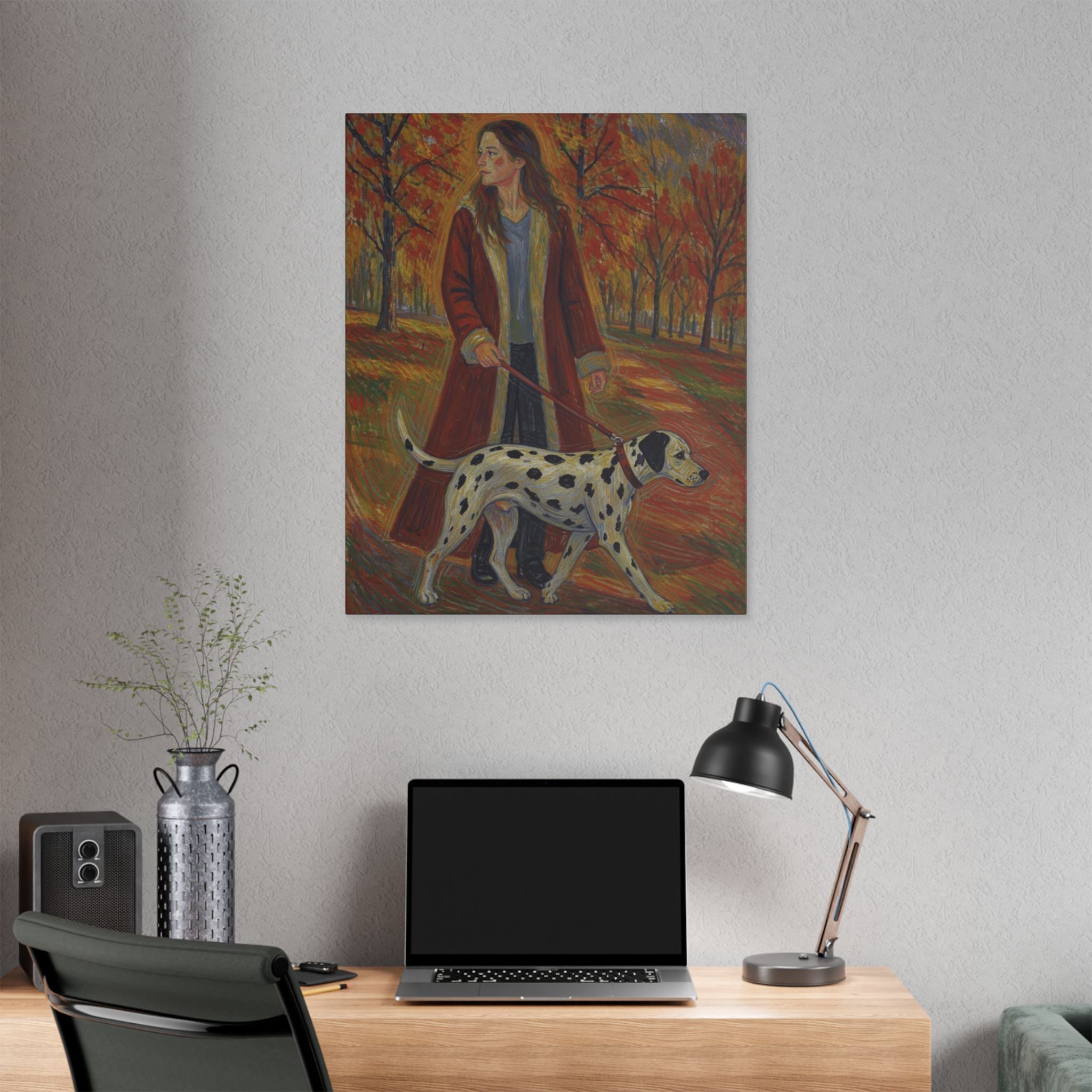 Autumn Stroll with a Friend  Classic Stretched Canvas