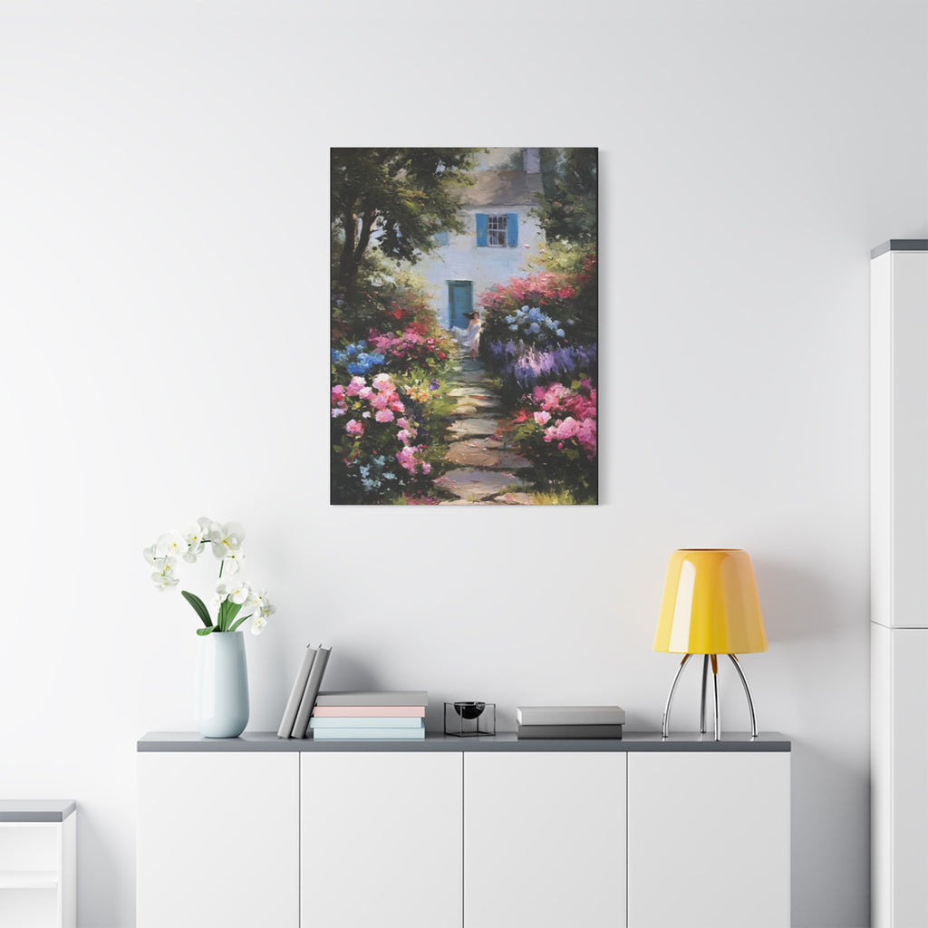 Lavender and Rose Garden  Matte Canvas, Stretched, 1.25"