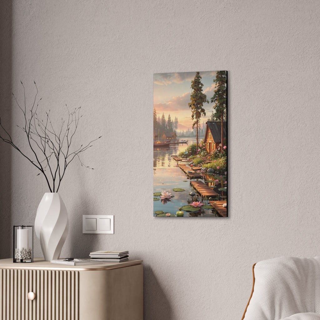 Lakeside Dreams at Dawn   Canvas Stretched, 0.75"