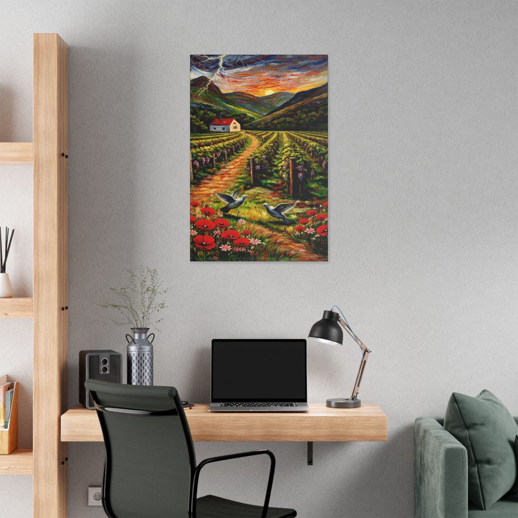 Sunset Over the Vineyard  Classic Stretched Canvas