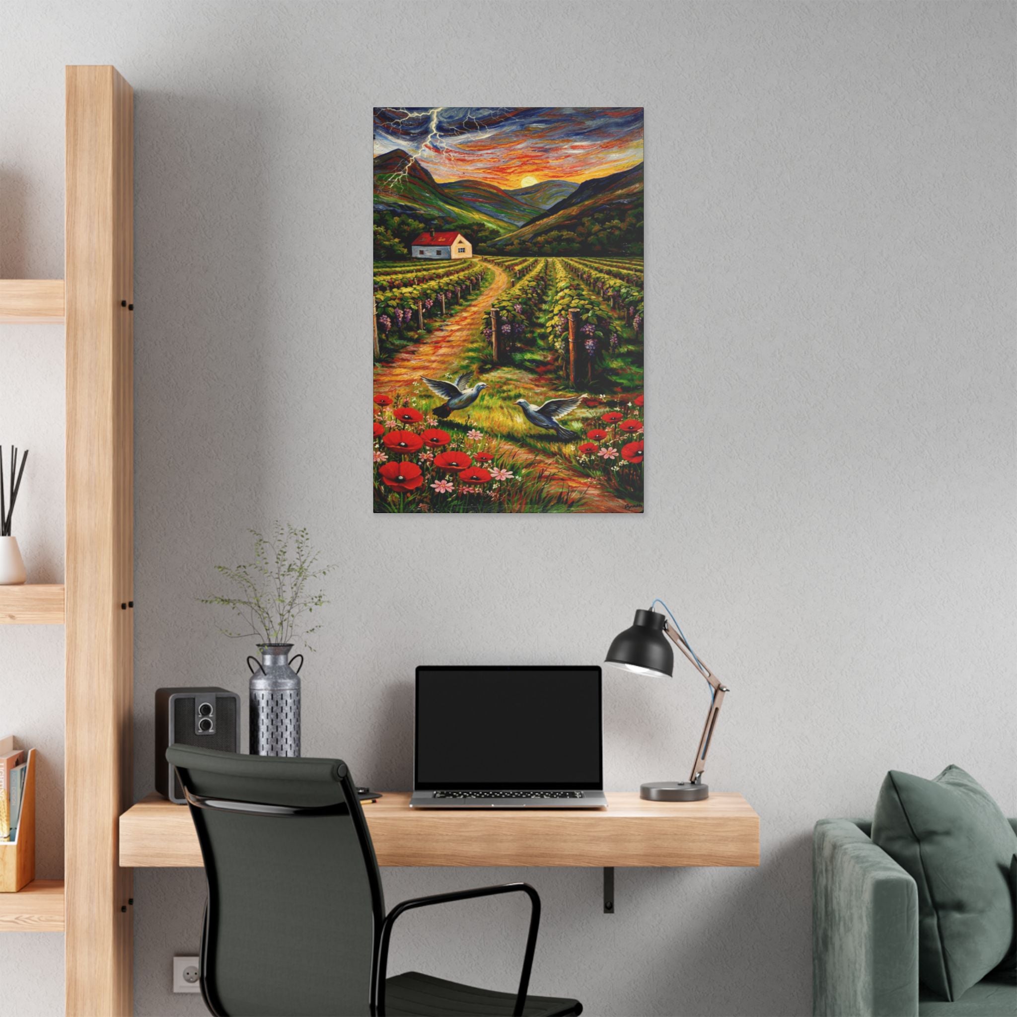 Sunset Over the Vineyard  Classic Stretched Canvas