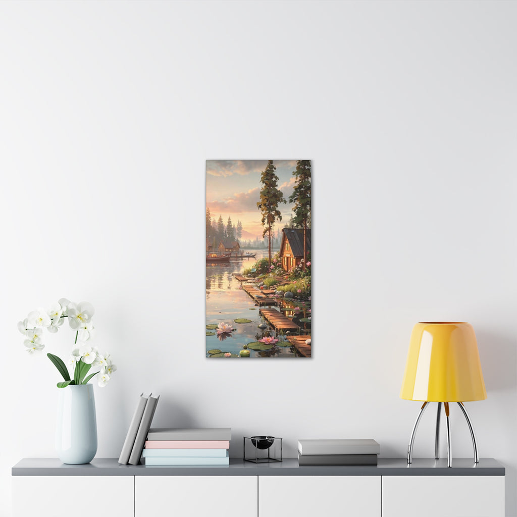 Lakeside Dreams at Dawn   Canvas Stretched, 0.75"