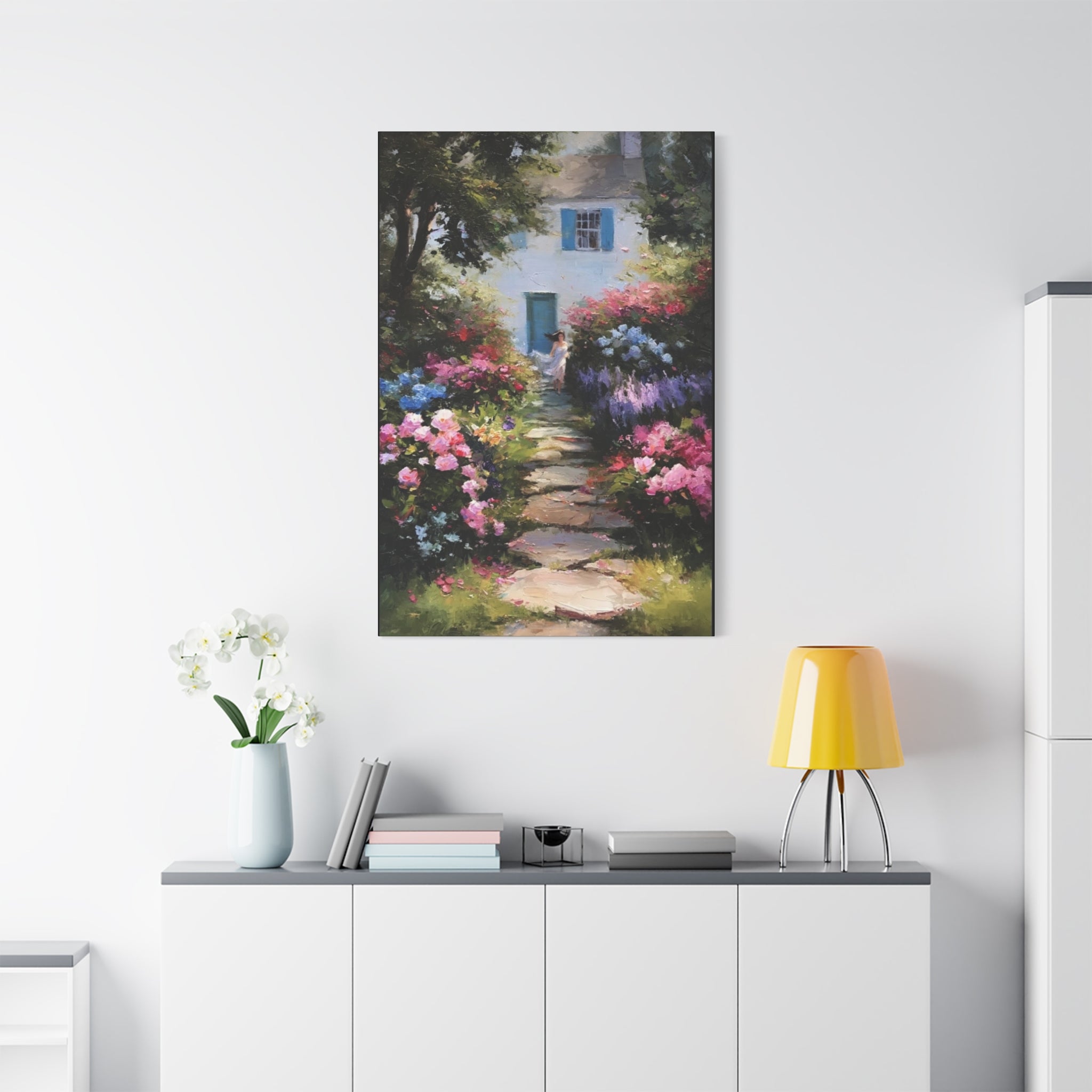 Lavender and Rose Garden  Matte Canvas, Stretched, 1.25"