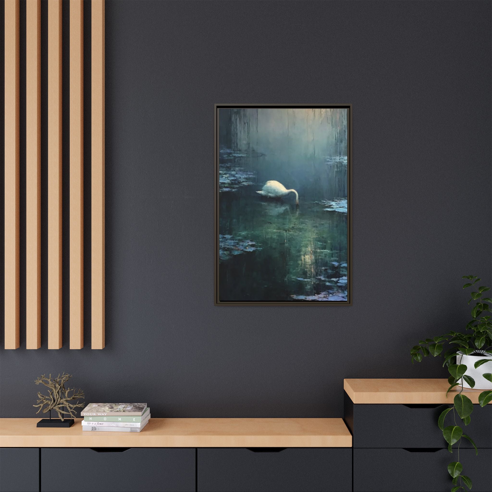 Tears Upon Still Waters Matte Canvas, Framed (Multi-color)