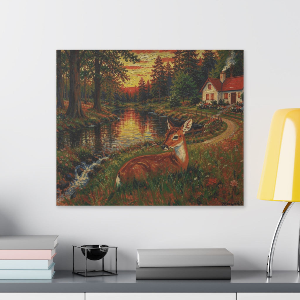 Whispers by the Woodland Pond  Classic Stretched Canvas