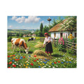 Wildflower Harvest – Rustic Countryside Farmhouse Canvas Art Stretched, 1.5''