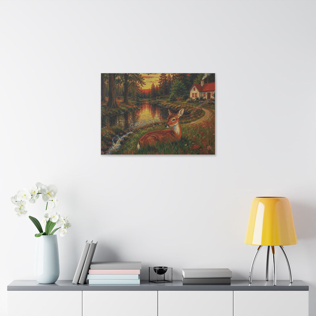 Whispers by the Woodland Pond  Classic Stretched Canvas