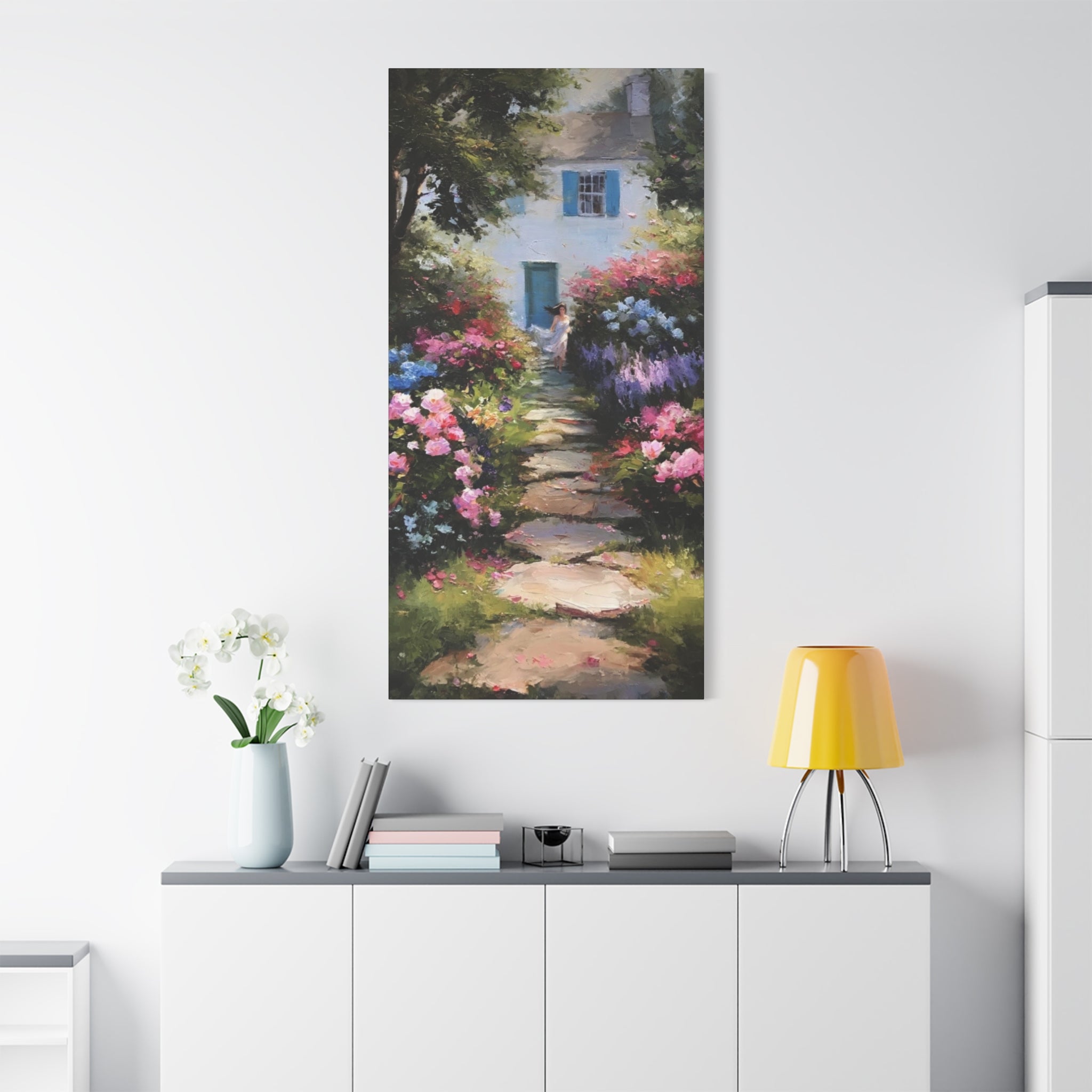 Lavender and Rose Garden  Matte Canvas, Stretched, 1.25"