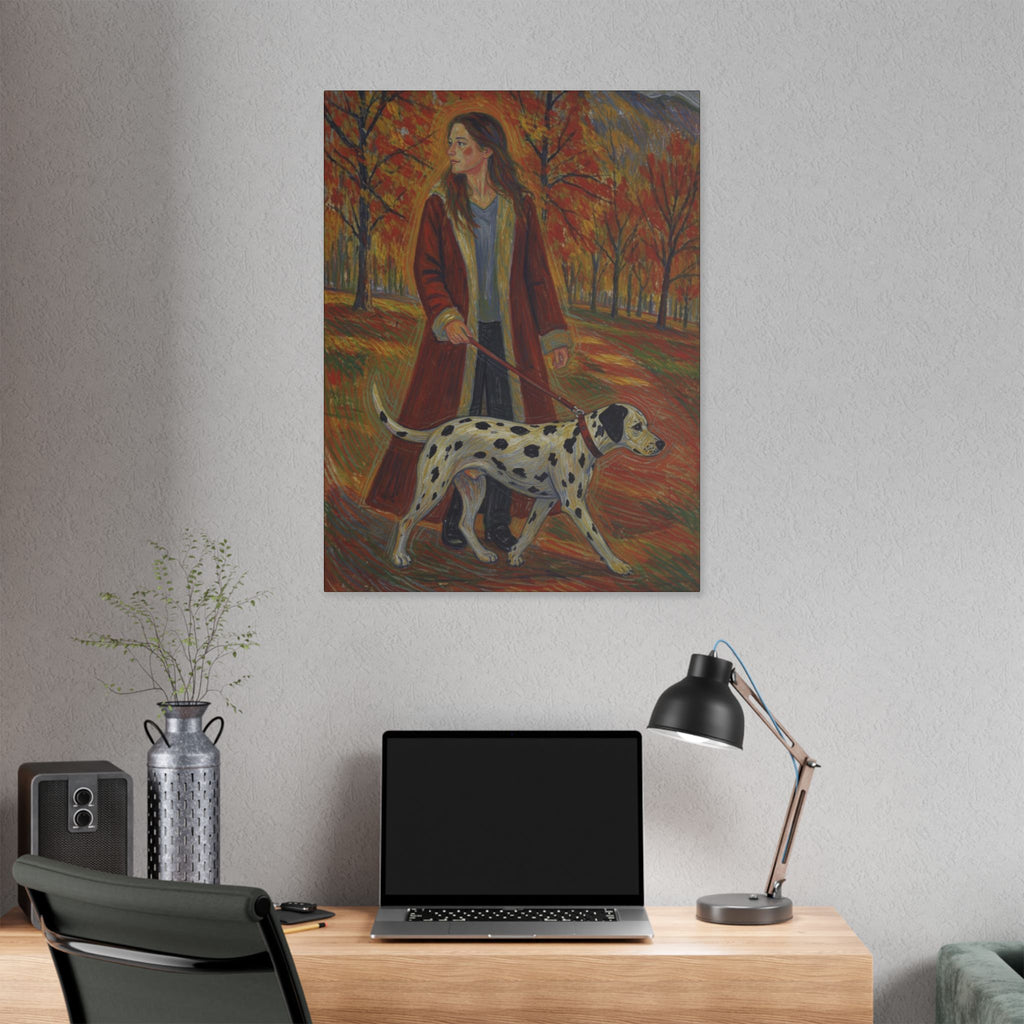 Autumn Stroll with a Friend  Classic Stretched Canvas