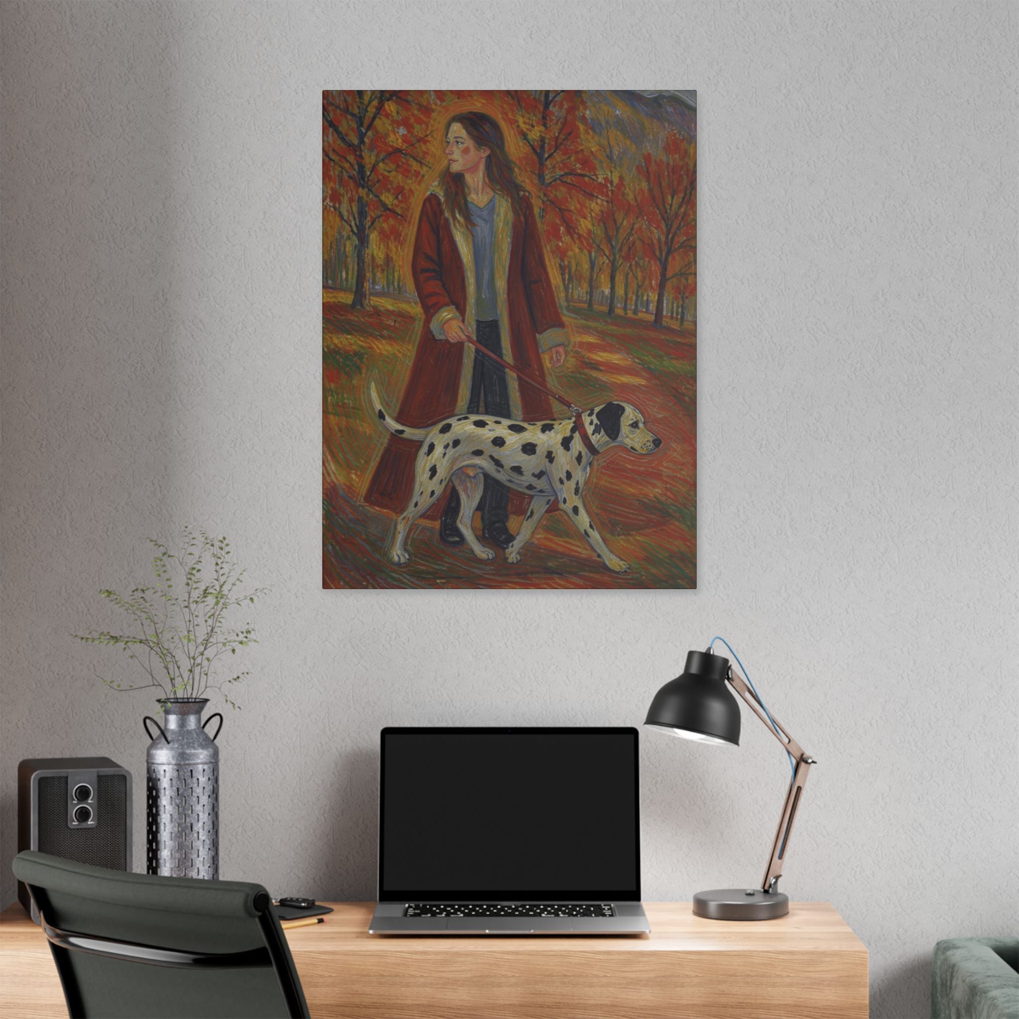 Autumn Stroll with a Friend  Classic Stretched Canvas