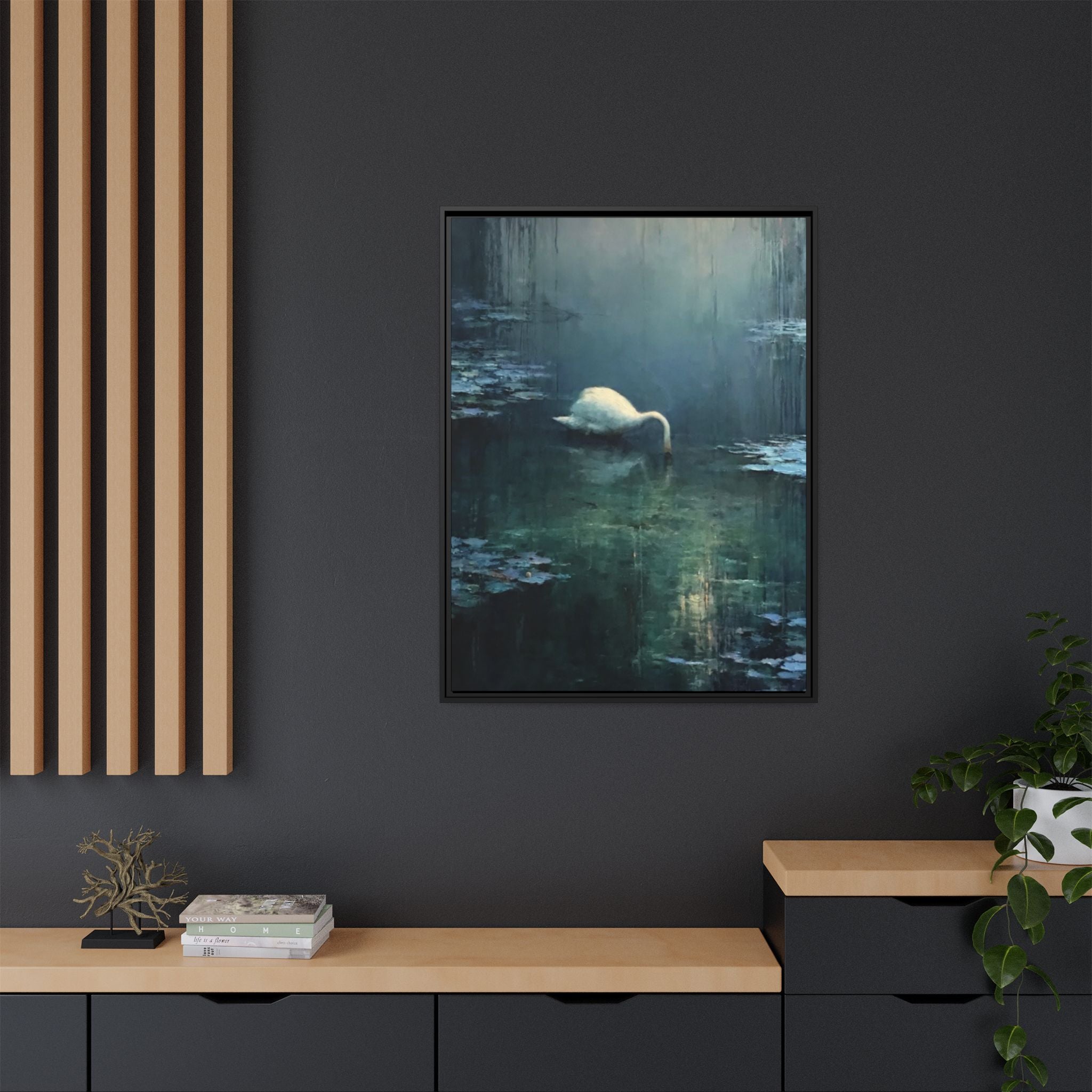 Tears Upon Still Waters Matte Canvas, Framed (Multi-color)