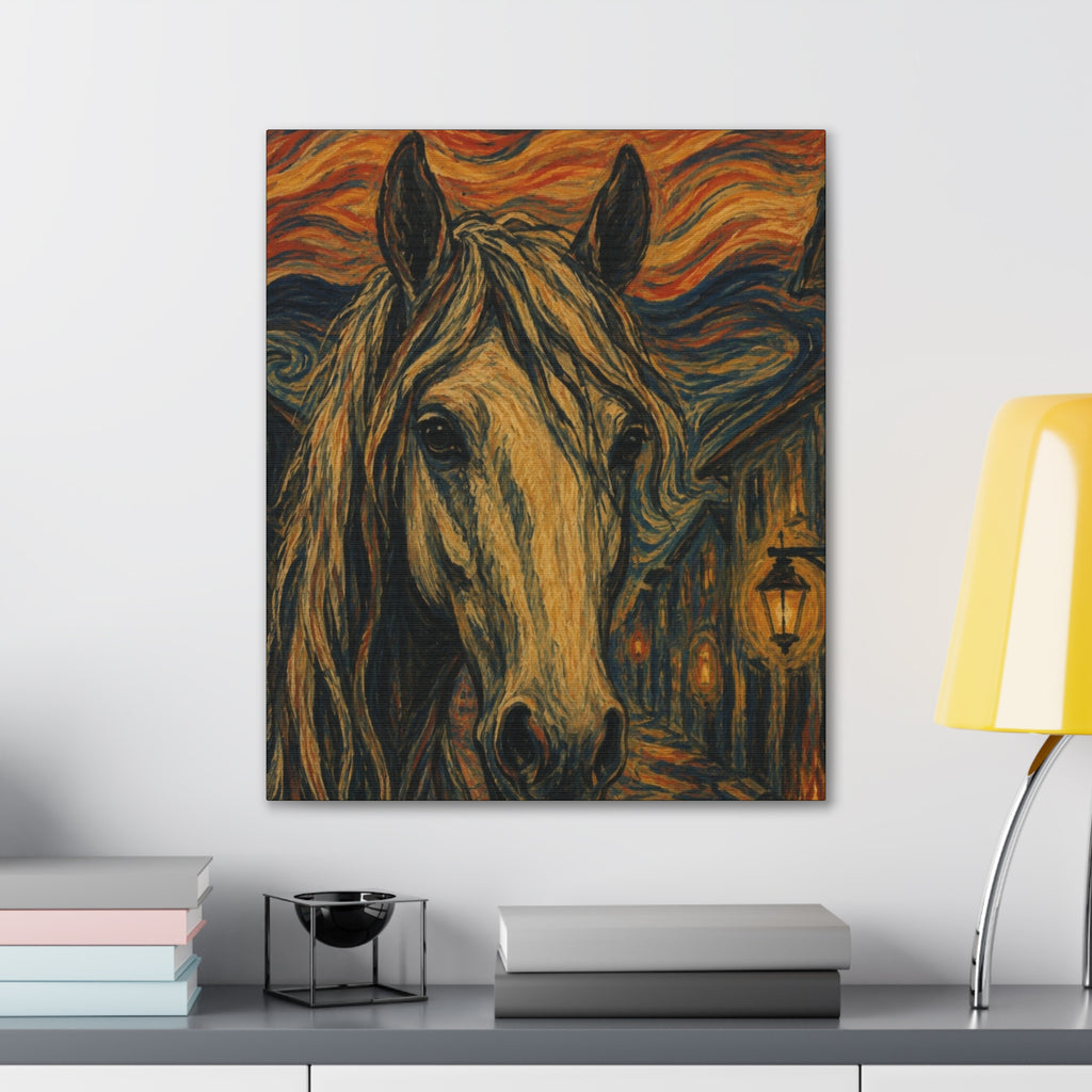 Midnight Stallion   Expressionist Horse Portrait Art Print