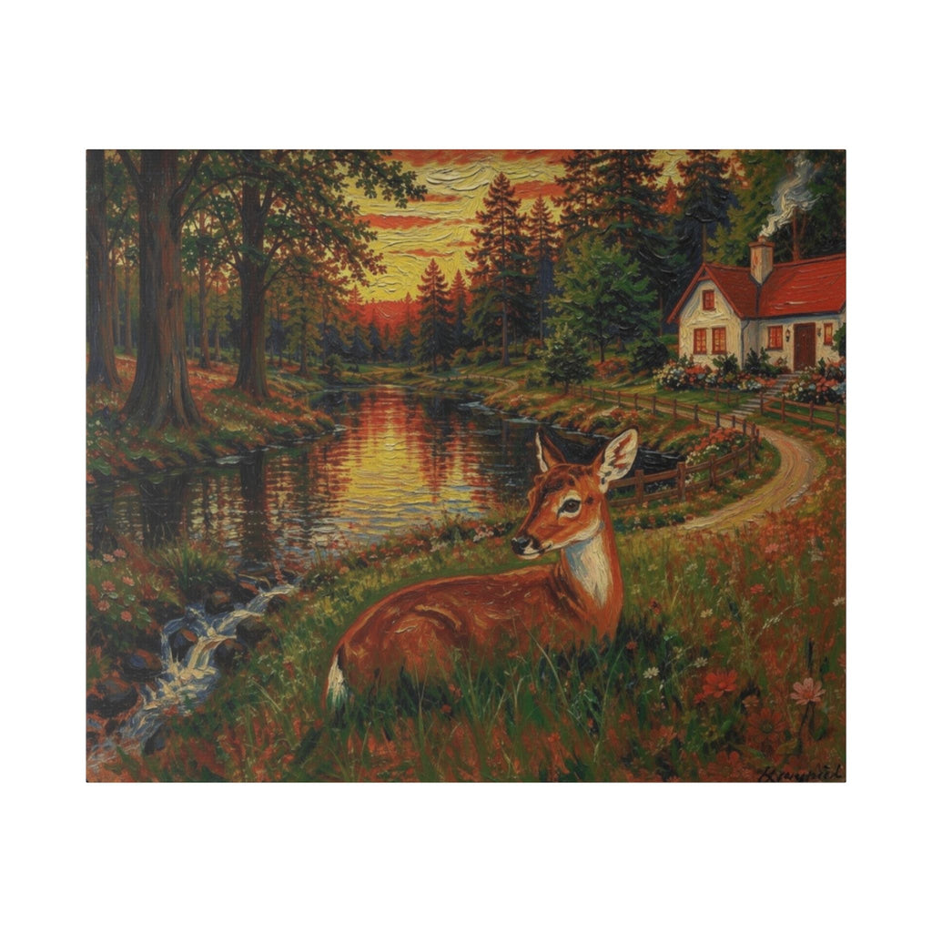 Whispers by the Woodland Pond  Classic Stretched Canvas
