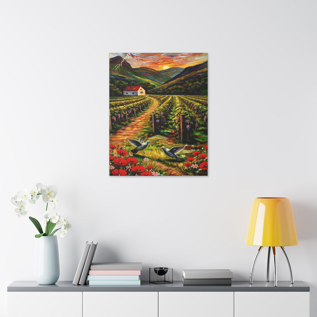 Sunset Over the Vineyard  Classic Stretched Canvas
