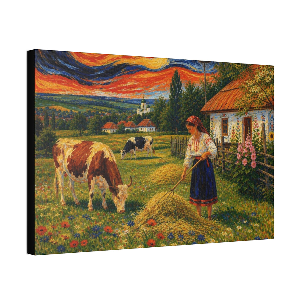Harvesting Under a Golden Sky  Canvas Stretched, 1.5''