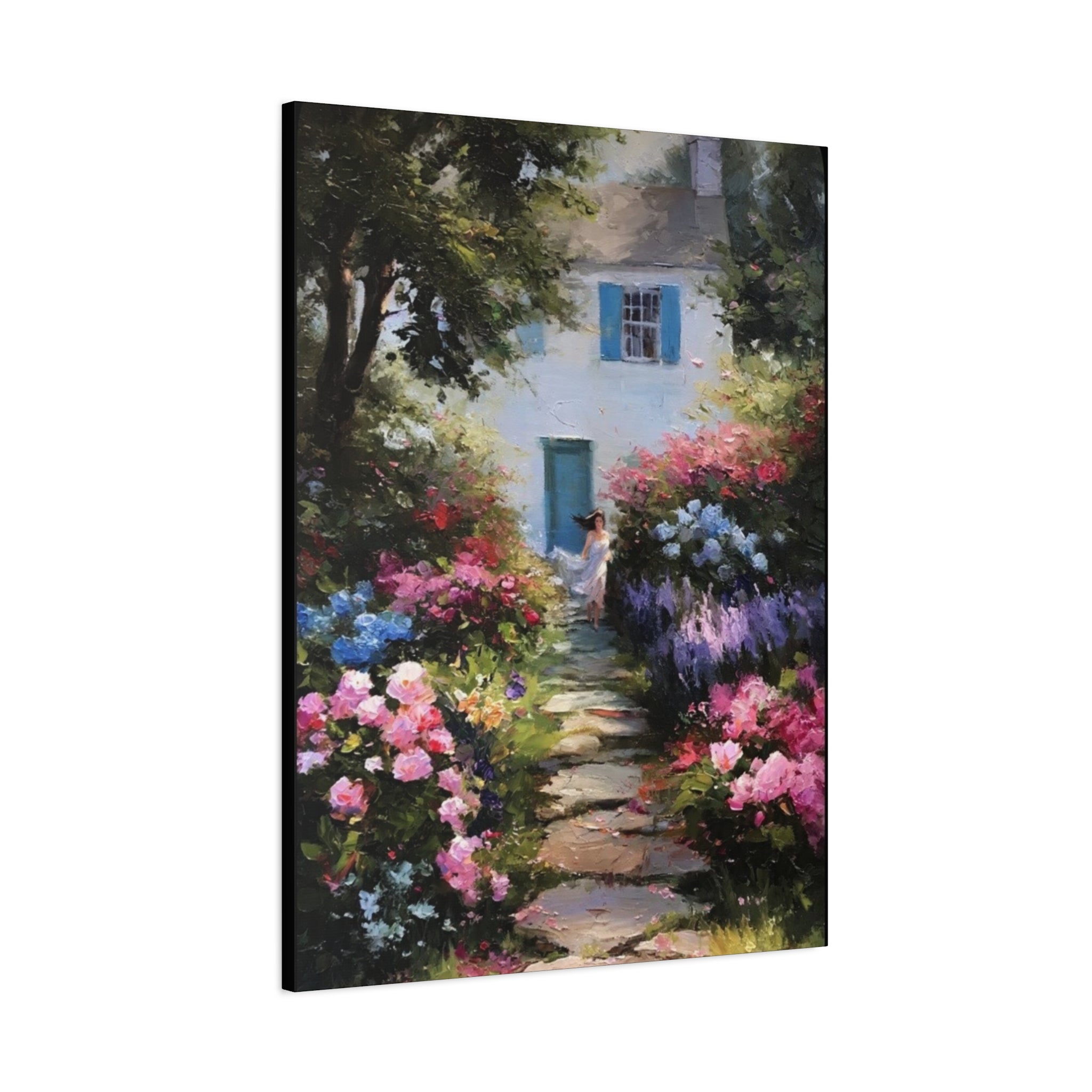 Lavender and Rose Garden  Matte Canvas, Stretched, 1.25"