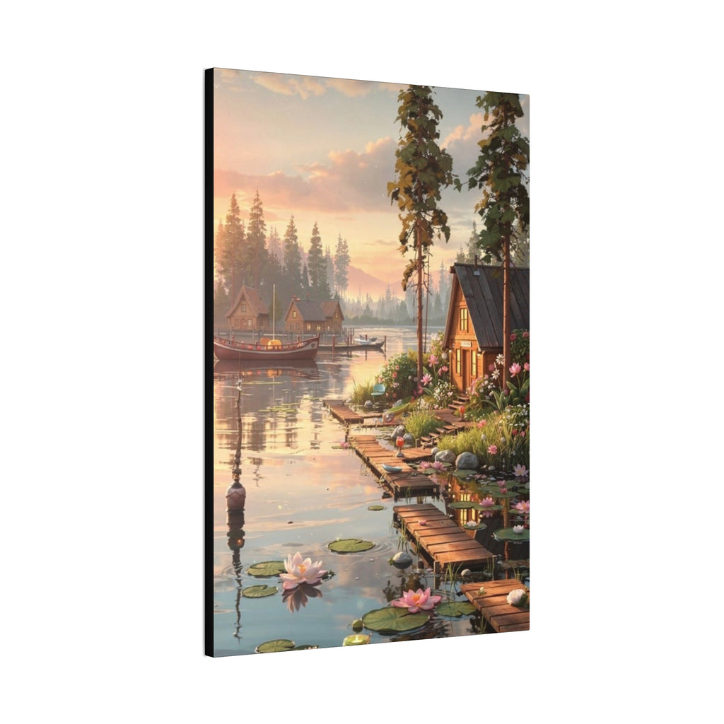 Lakeside Dreams at Dawn   Canvas Stretched, 0.75"