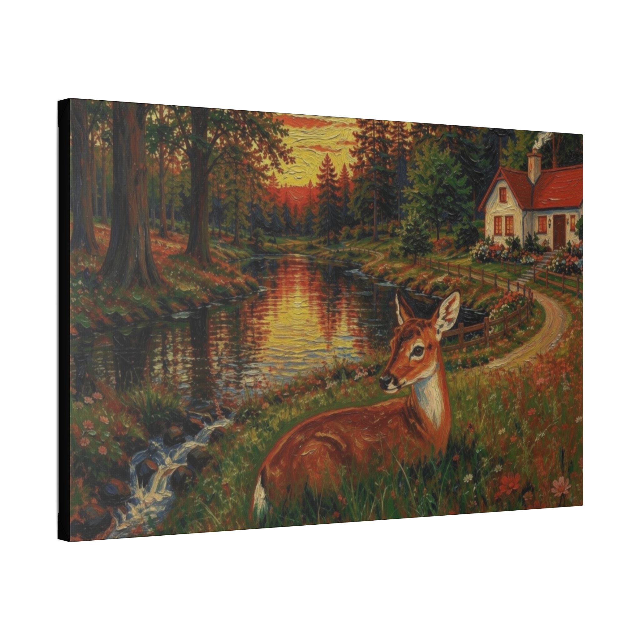 Whispers by the Woodland Pond  Classic Stretched Canvas