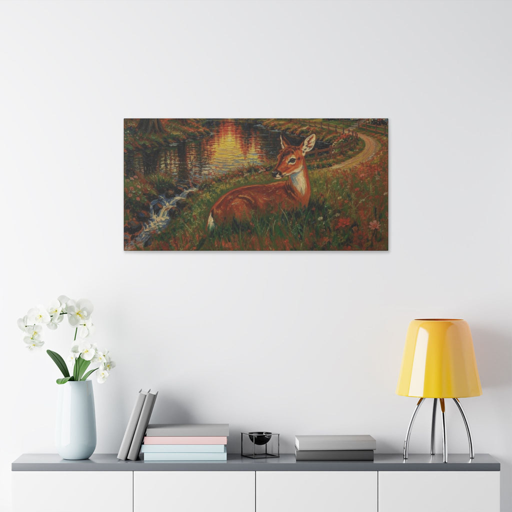 Whispers by the Woodland Pond  Classic Stretched Canvas
