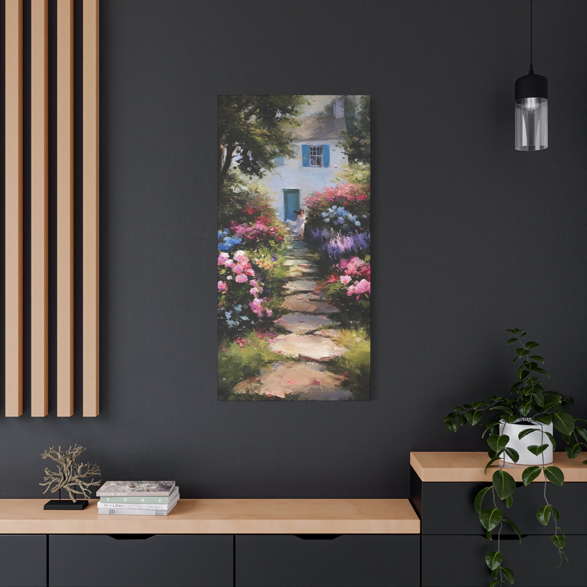 Lavender and Rose Garden  Matte Canvas, Stretched, 1.25"