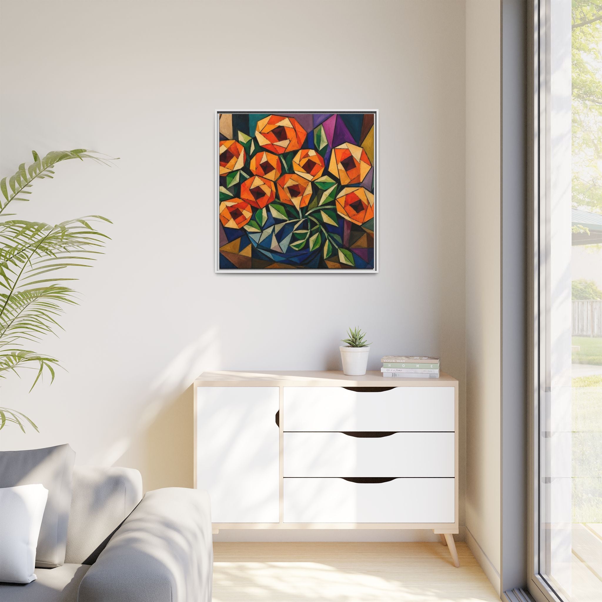 Radiant Geometry  Matte Canvas, Framed (Multi-color)