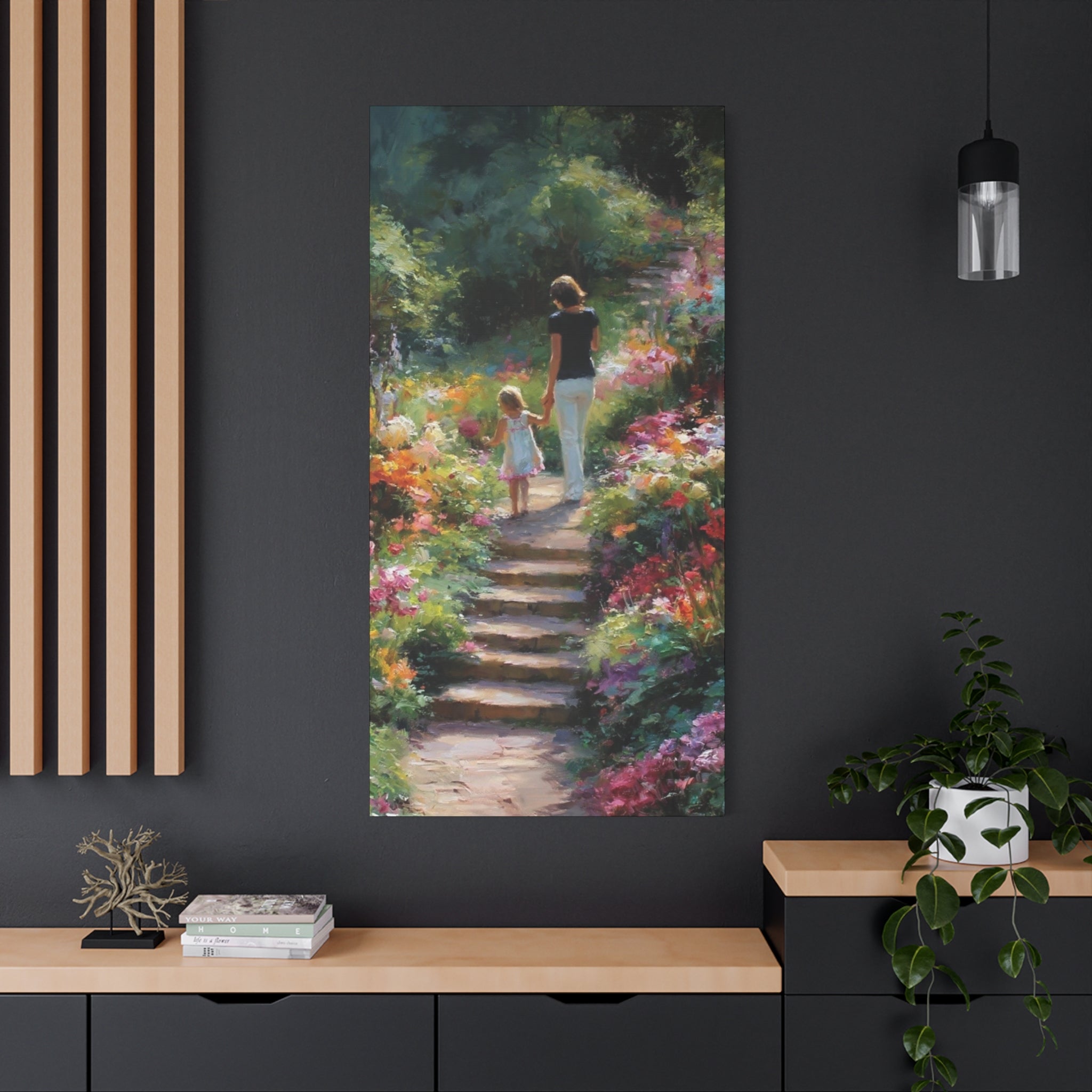 Hand in Hand Through the Garden  Matte Canvas, Stretched, 1.25"