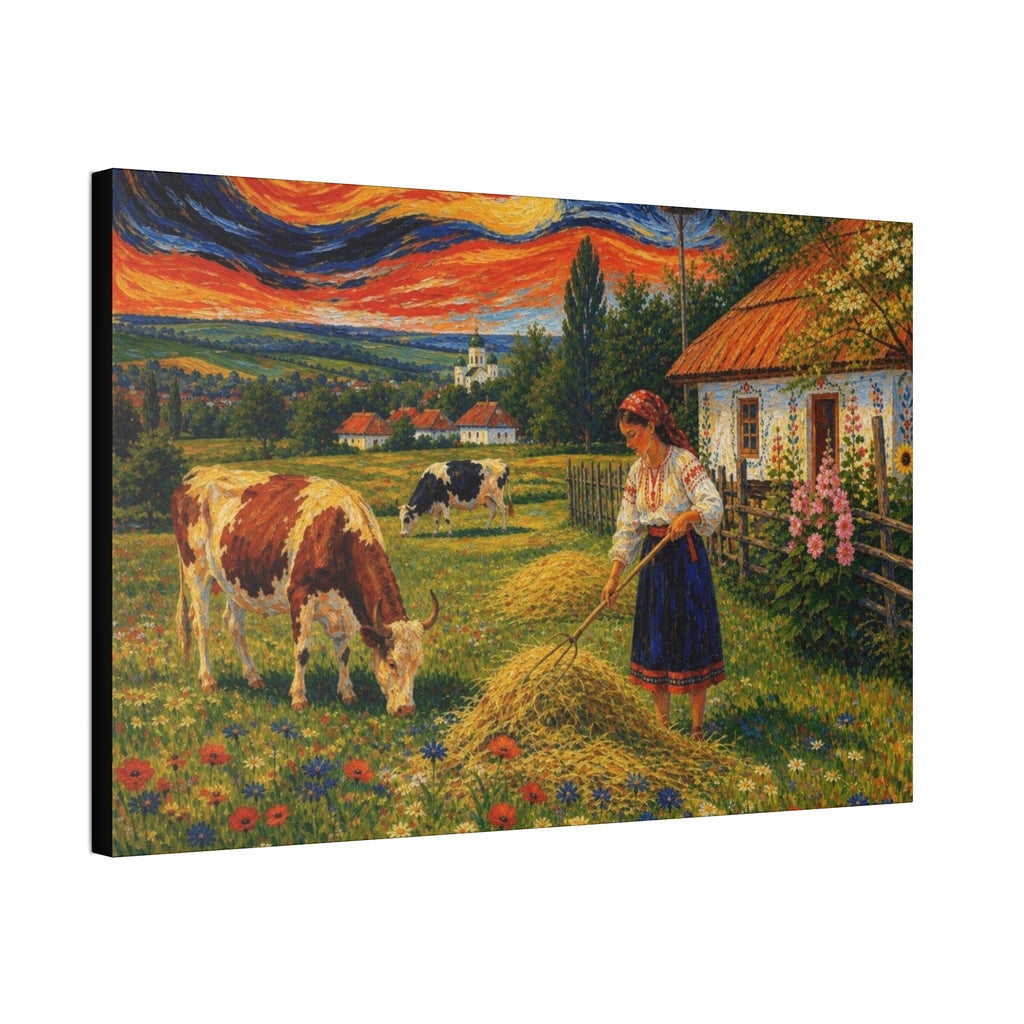 Harvesting Under a Golden Sky  Canvas Stretched, 1.5''