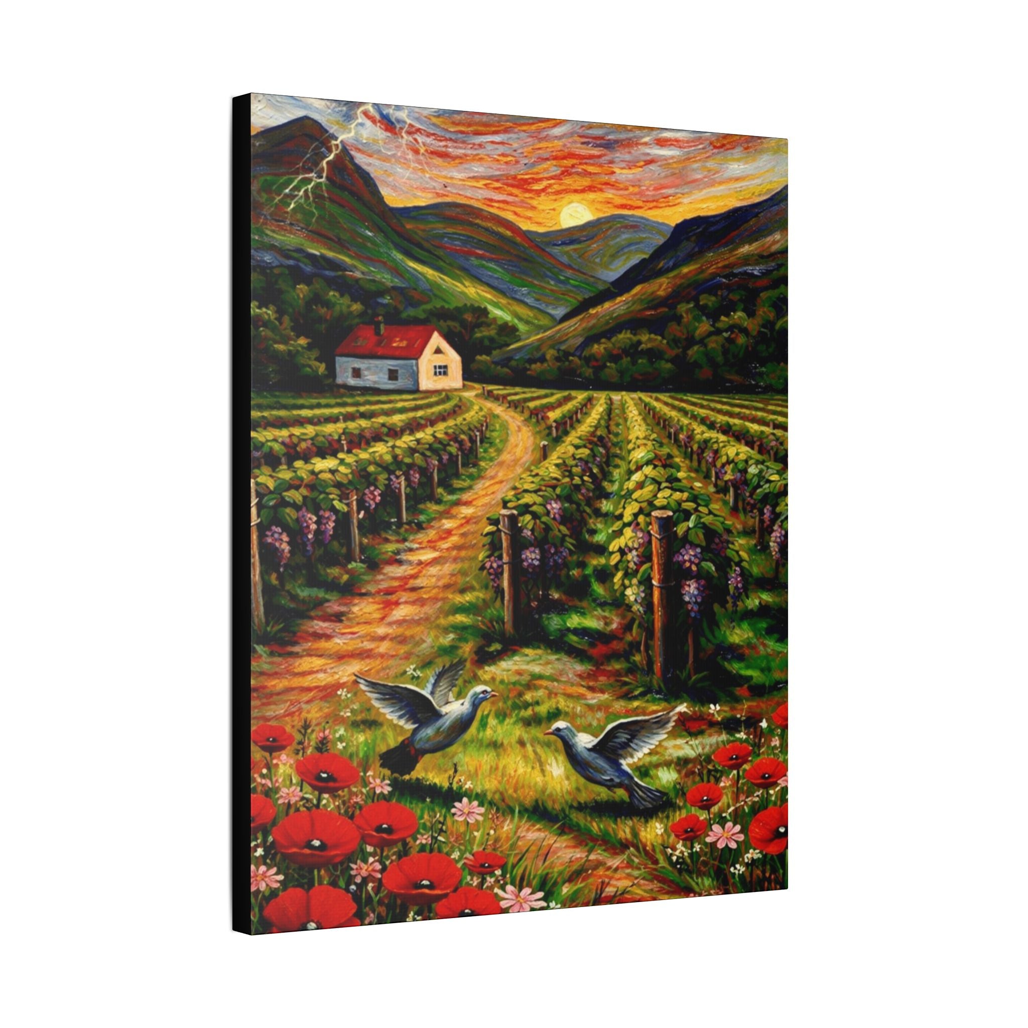 Sunset Over the Vineyard  Classic Stretched Canvas