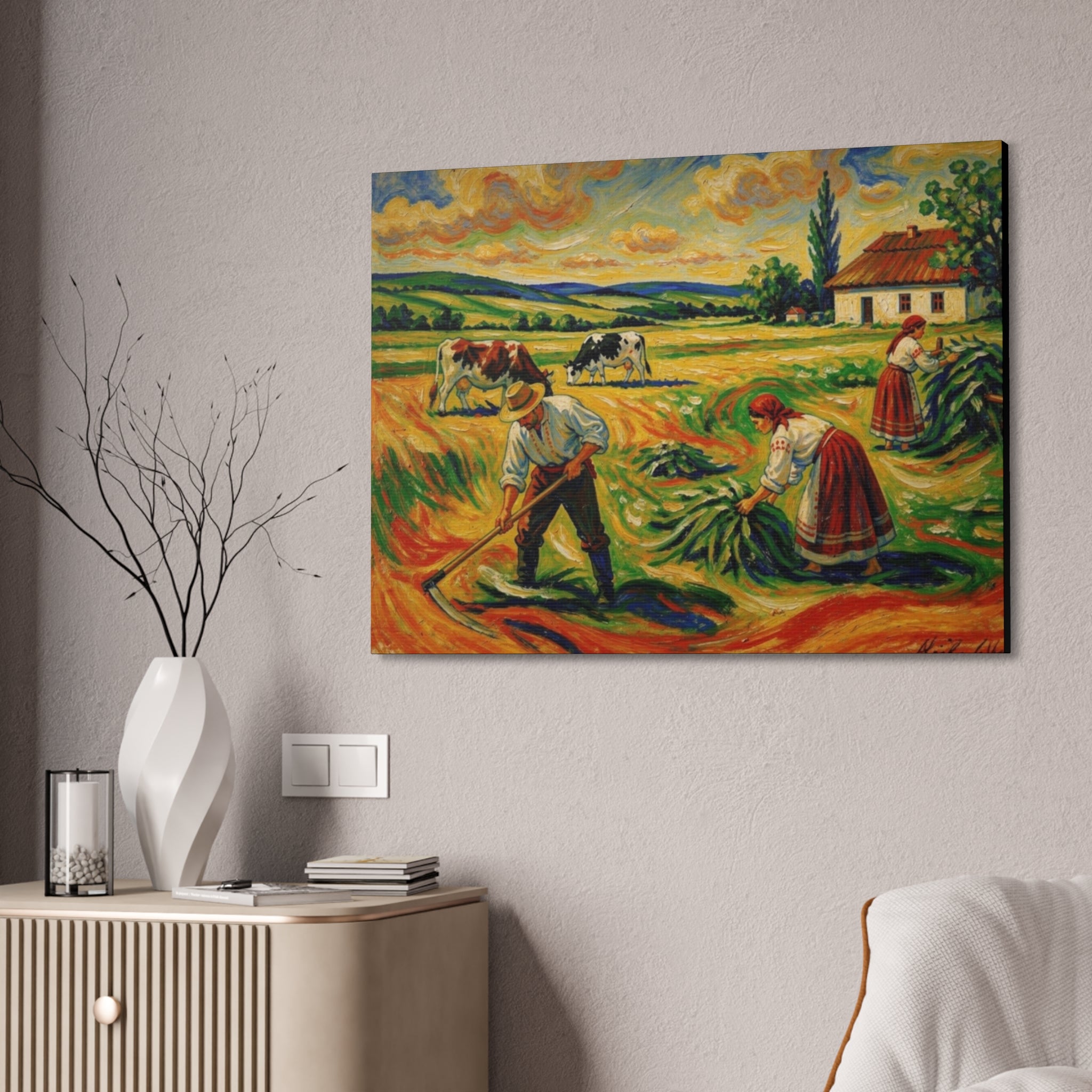 Gathering the Harvest Canvas Stretched, 1.5''