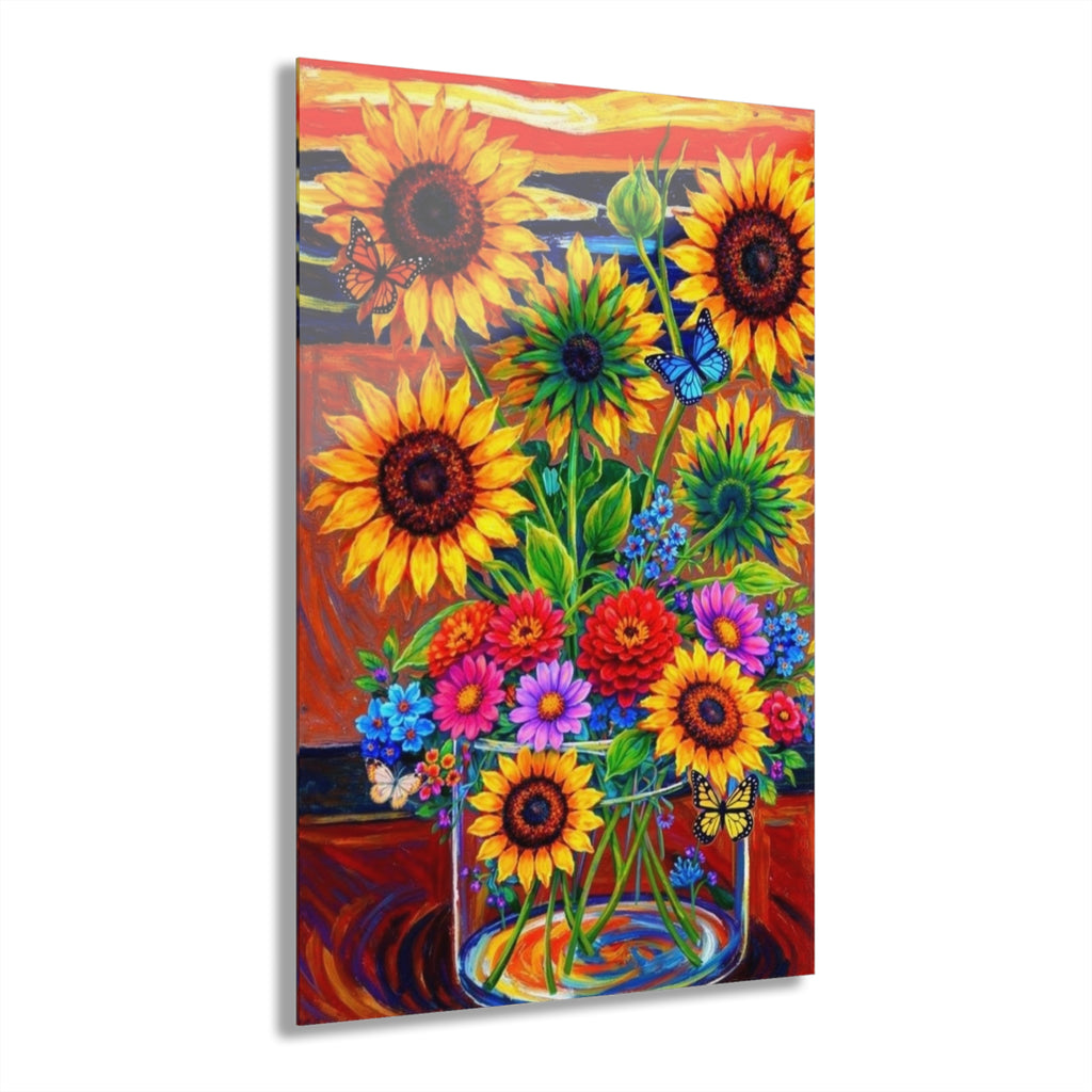 Sunflower Symphony Vibrant Floral Bouquet Art Print