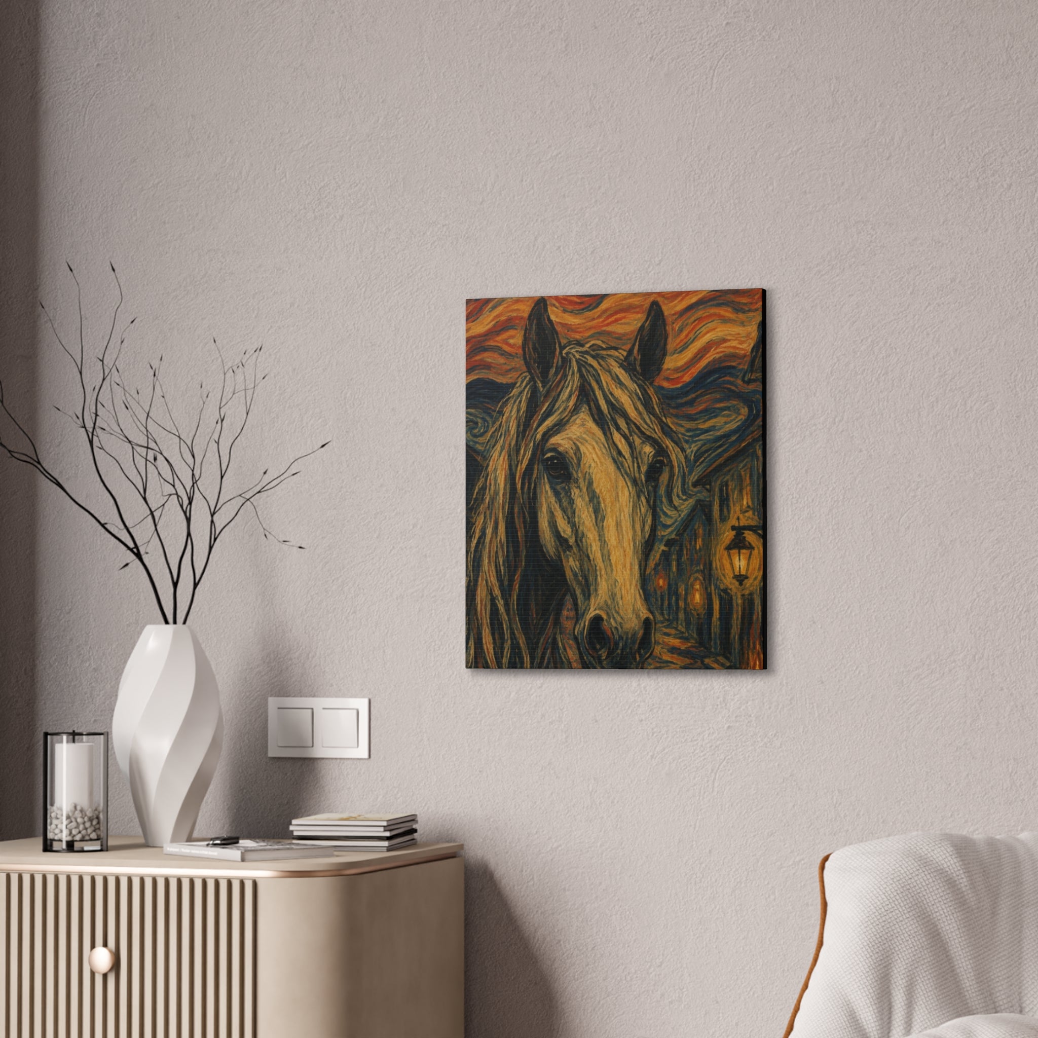 Midnight Stallion   Expressionist Horse Portrait Art Print