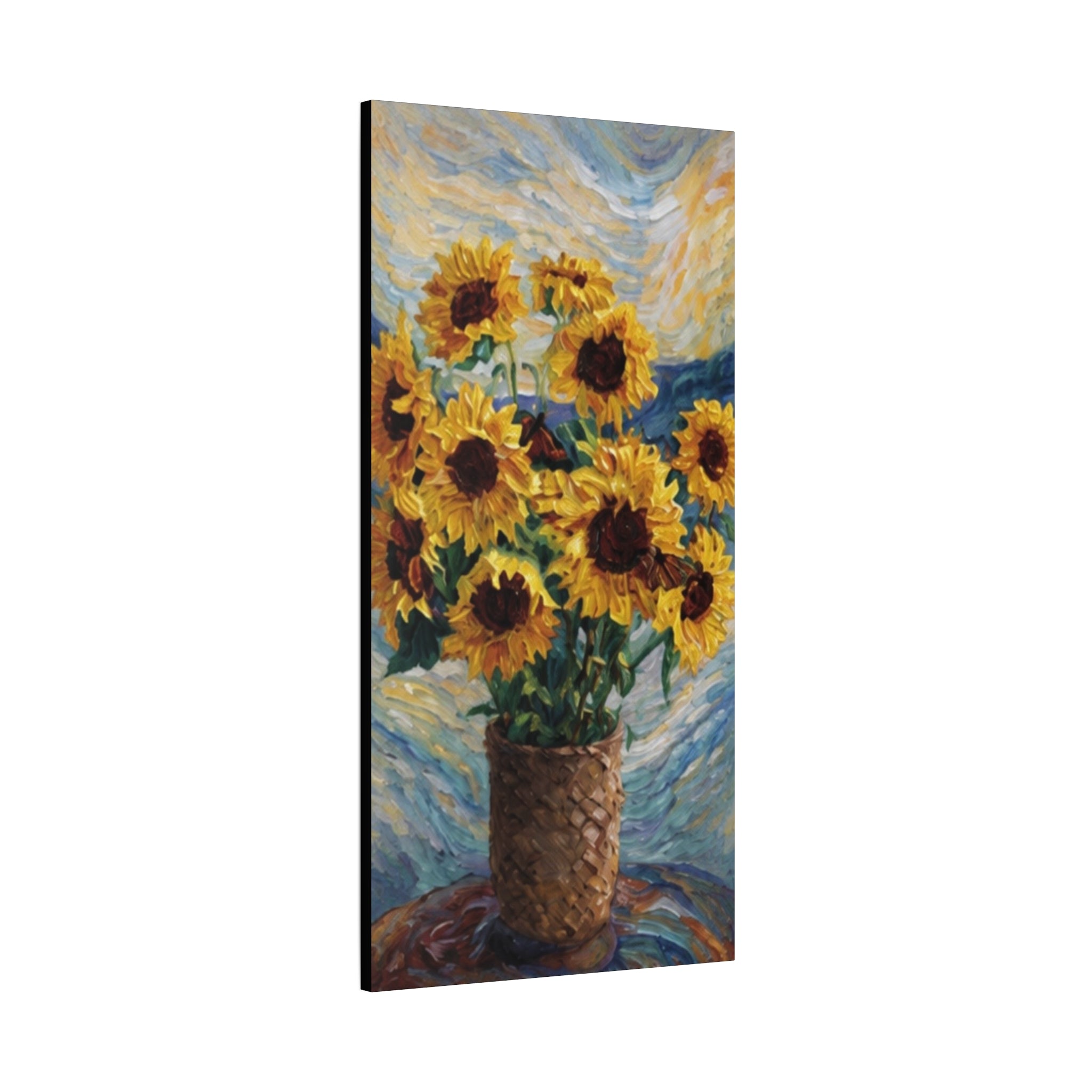 Sunflowers Beneath a Whirling Sky  Matte Canvas, Stretched, 1.25"