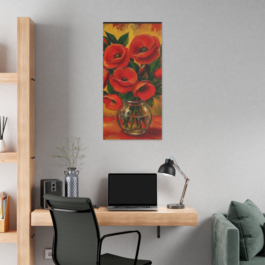 Crimson Poppies in Golden Light  Classic Stretched Canvas