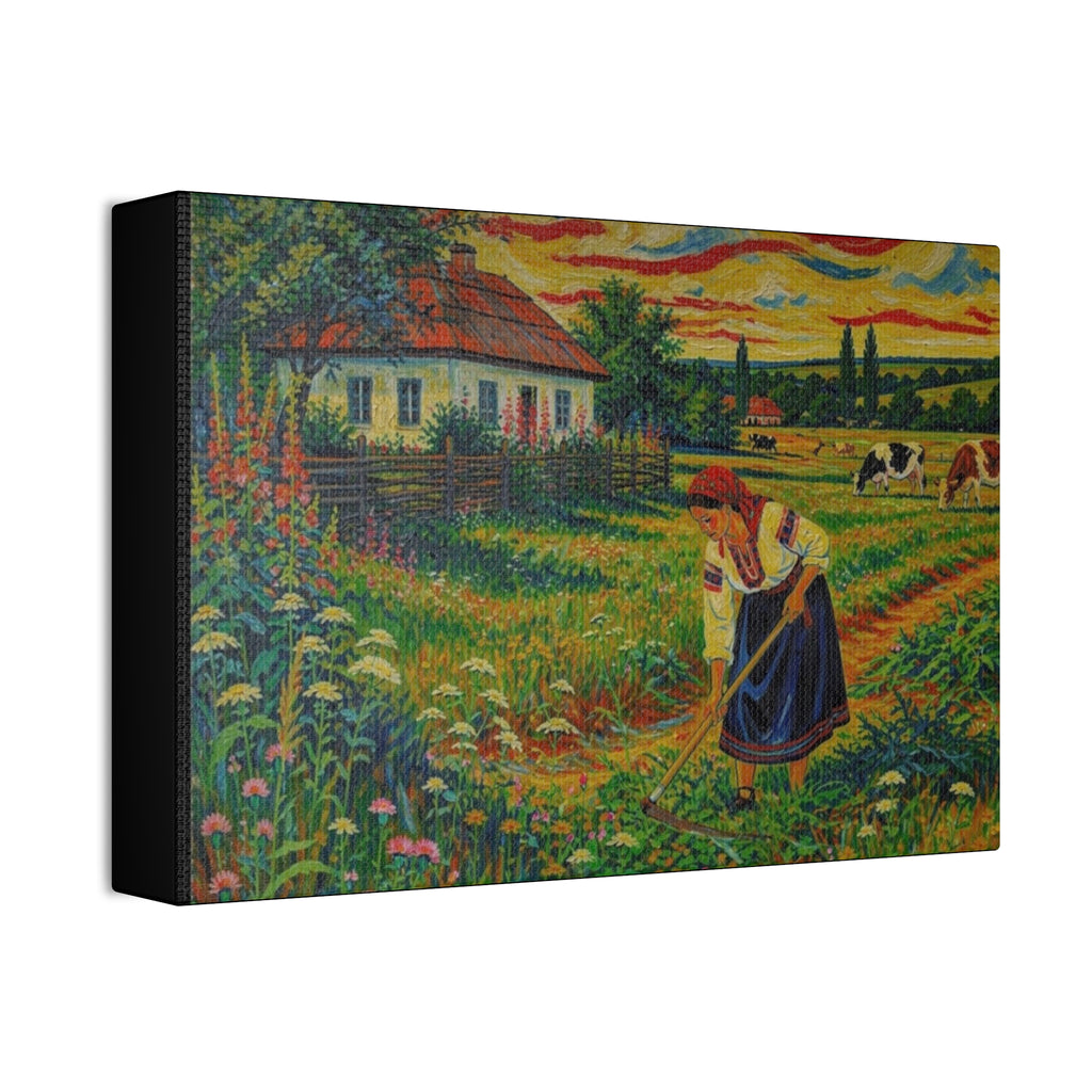 Harvesting Under a Golden Sky  Canvas Stretched, 1.5''
