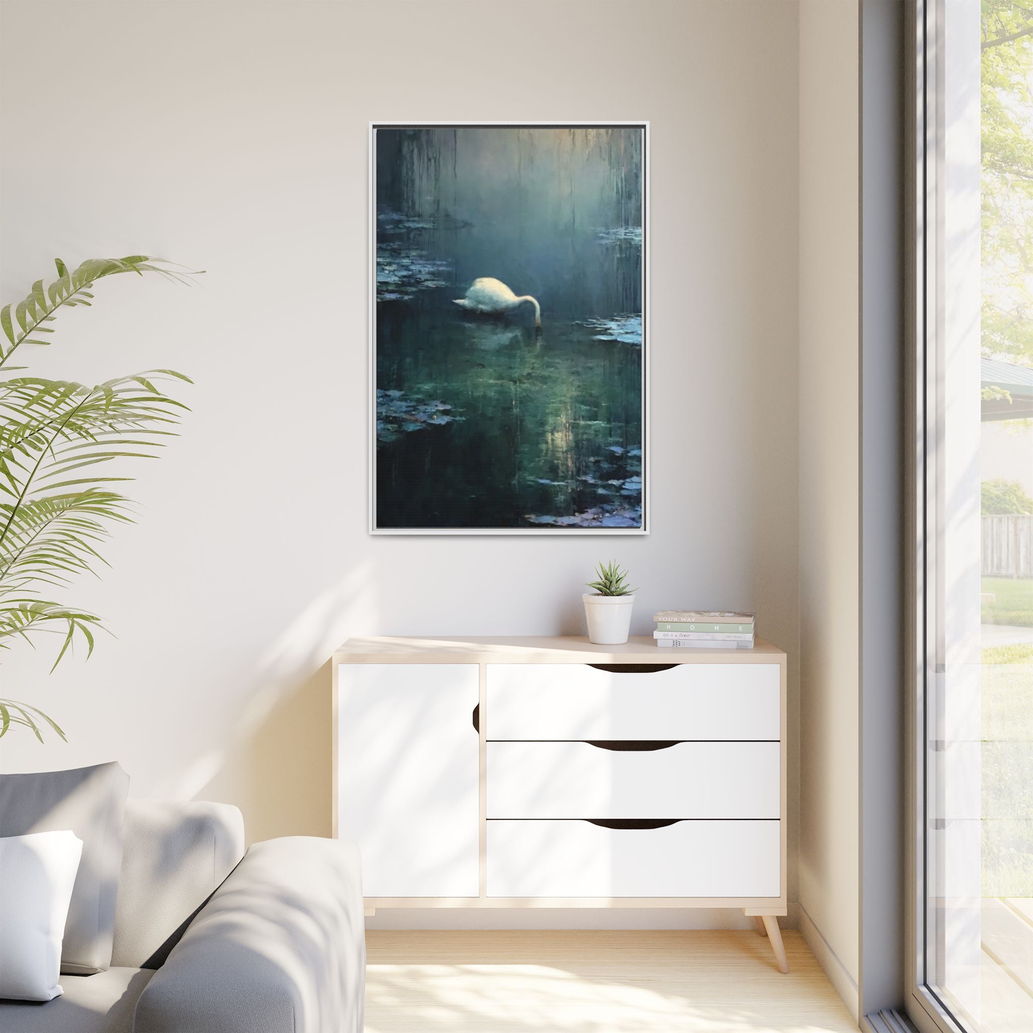 Tears Upon Still Waters Matte Canvas, Framed (Multi-color)