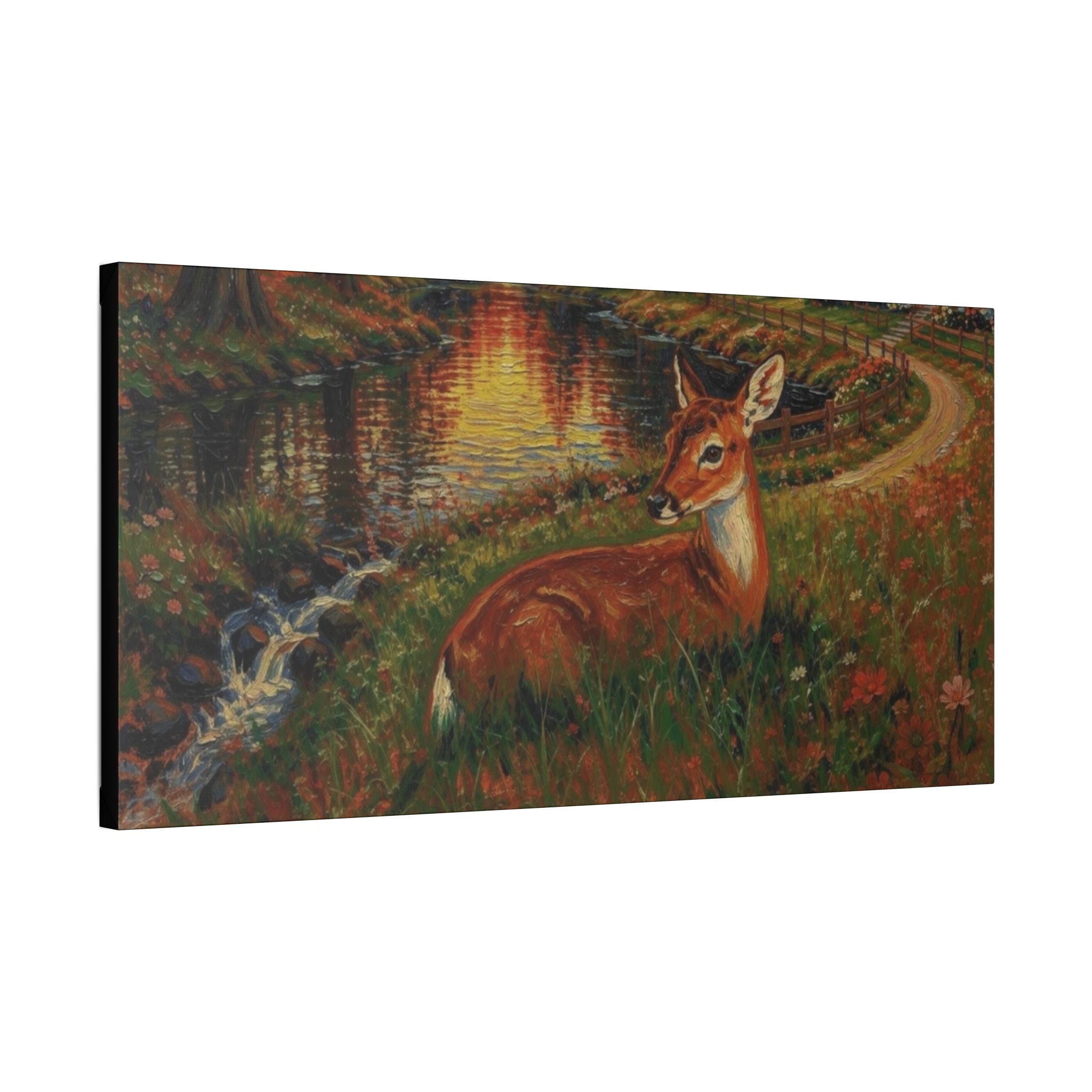 Whispers by the Woodland Pond  Classic Stretched Canvas