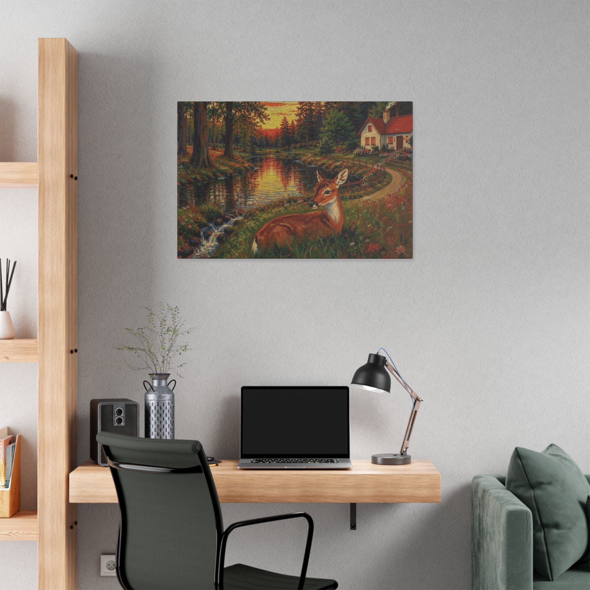 Whispers by the Woodland Pond  Classic Stretched Canvas