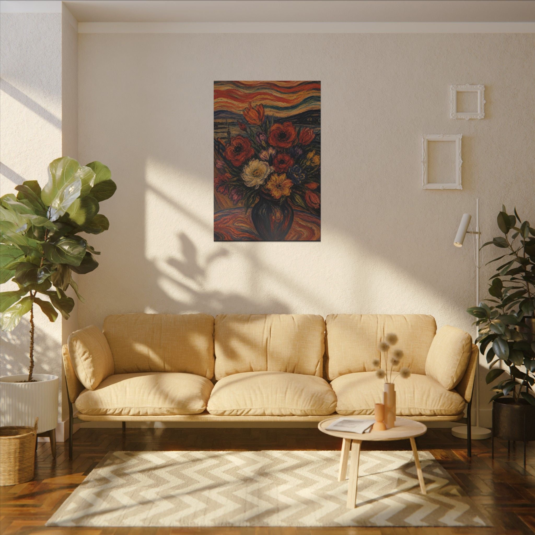 Whispers of the Evening Sky – Expressionist Floral Bouquet Canvas Art Matte Canvas, Stretched, 0.75" (Multi-Size)