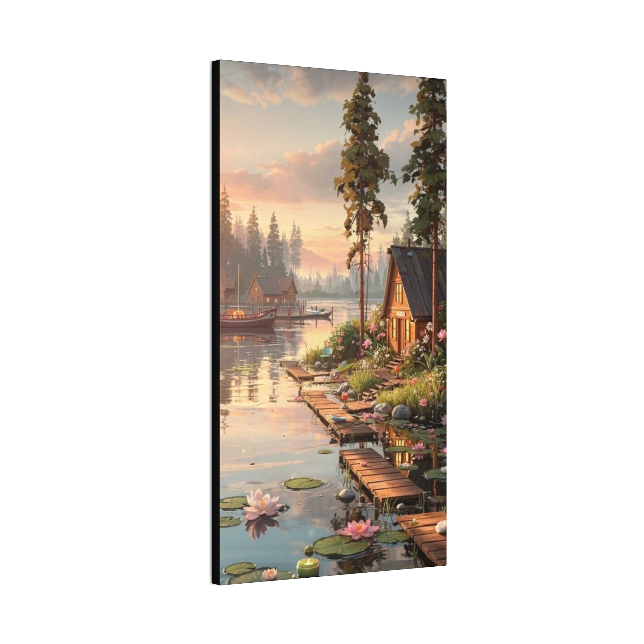 Lakeside Dreams at Dawn   Canvas Stretched, 0.75"