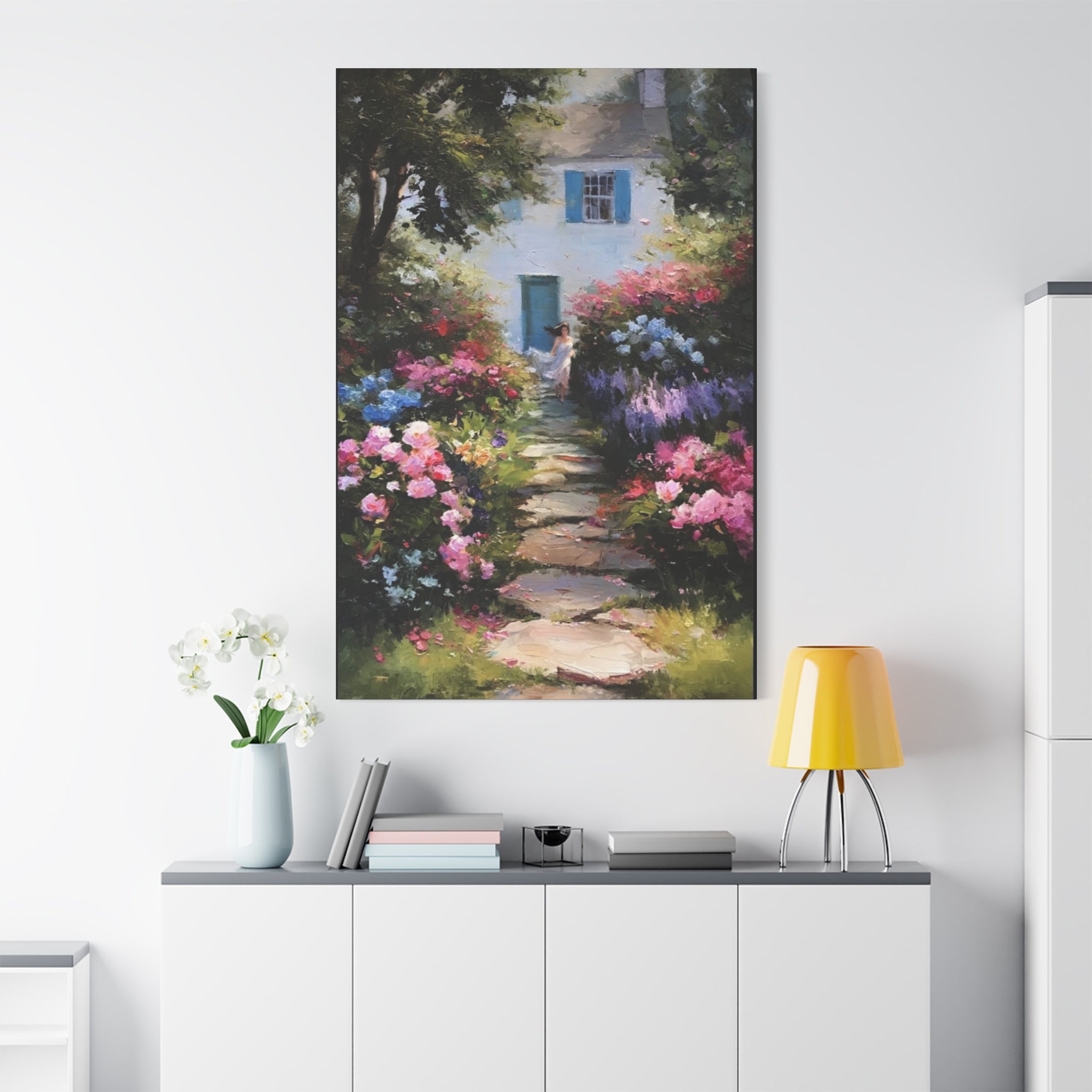 Lavender and Rose Garden  Matte Canvas, Stretched, 1.25"