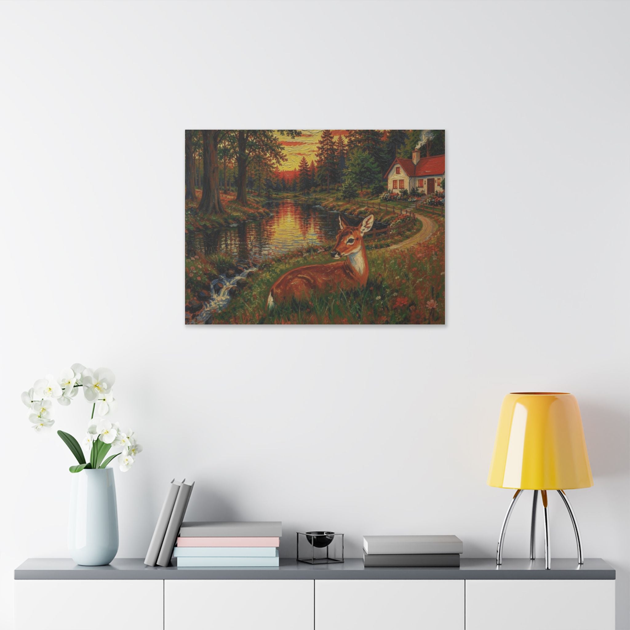 Whispers by the Woodland Pond  Classic Stretched Canvas