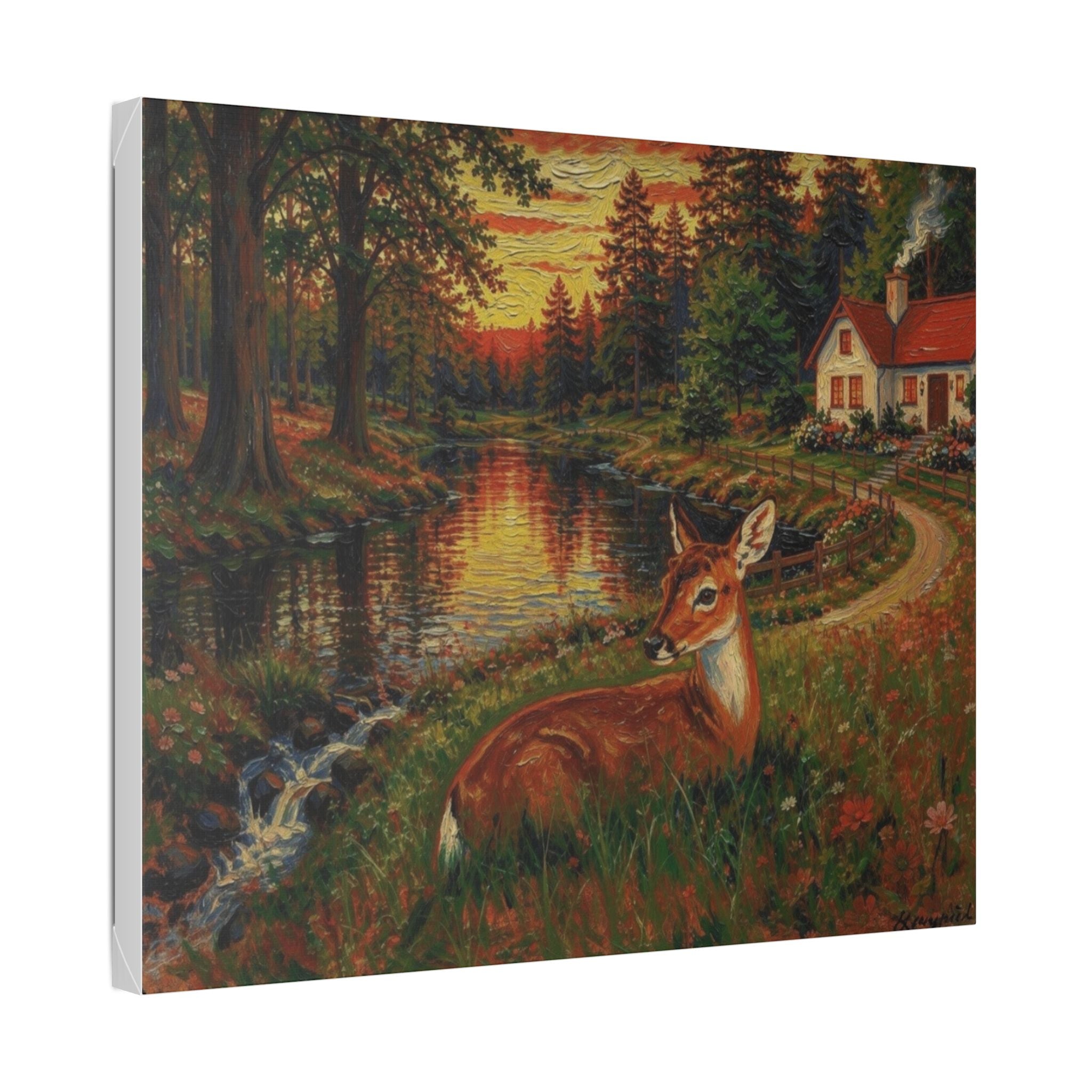 Whispers by the Woodland Pond  Classic Stretched Canvas