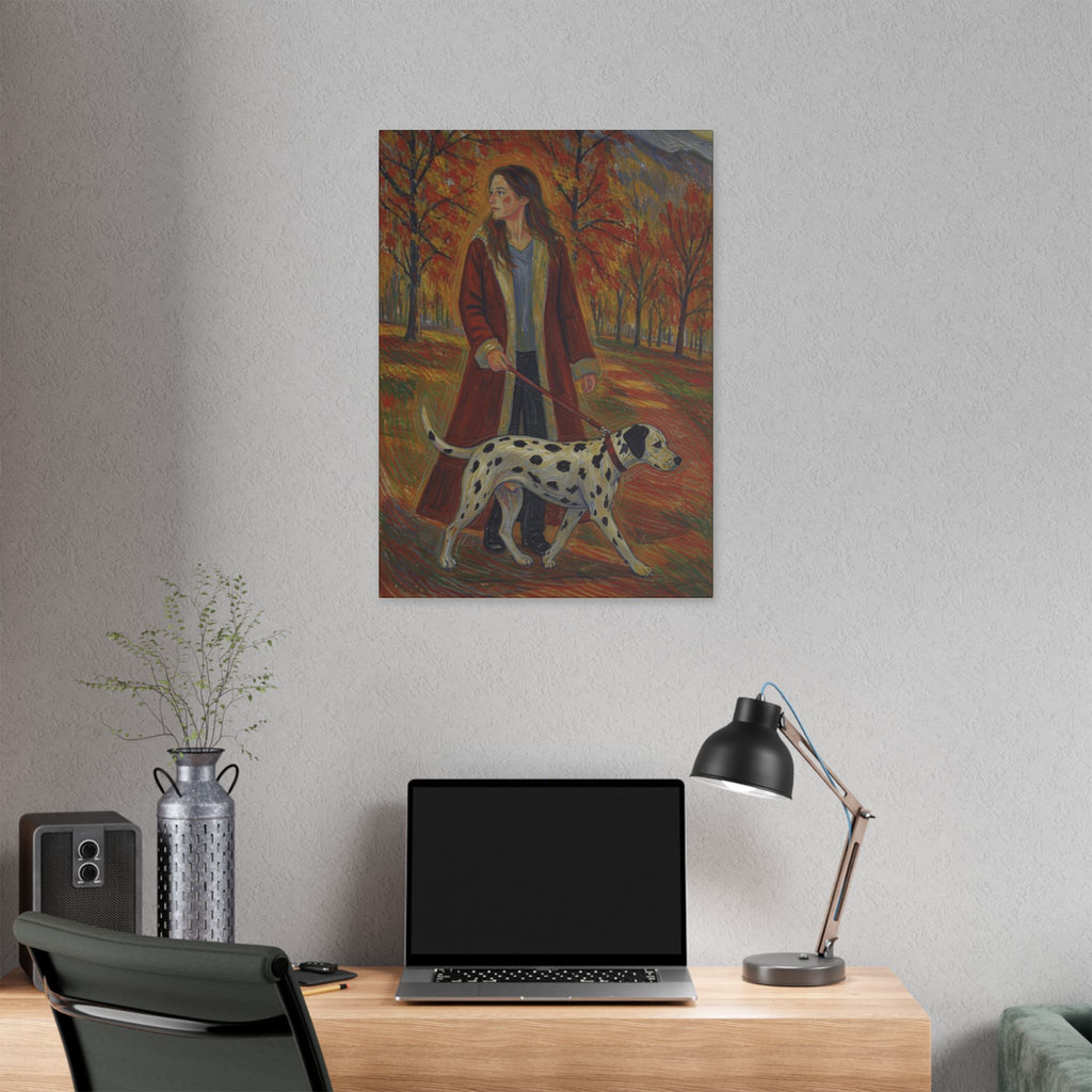 Autumn Stroll with a Friend  Classic Stretched Canvas