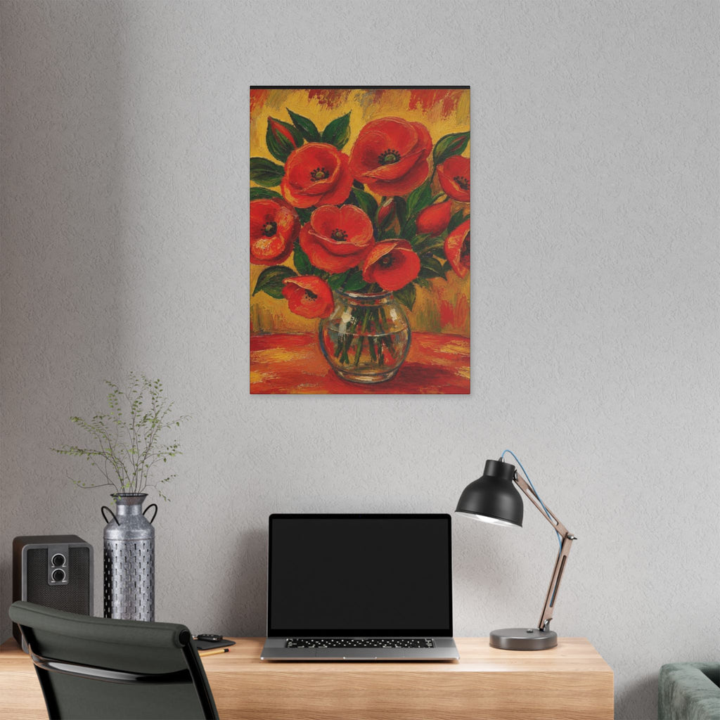 Crimson Poppies in Golden Light  Classic Stretched Canvas