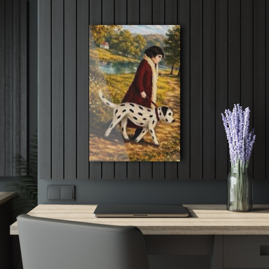 Lakeside Walk with a Loyal Companion Acrylic Prints (French Cleat Hanging)
