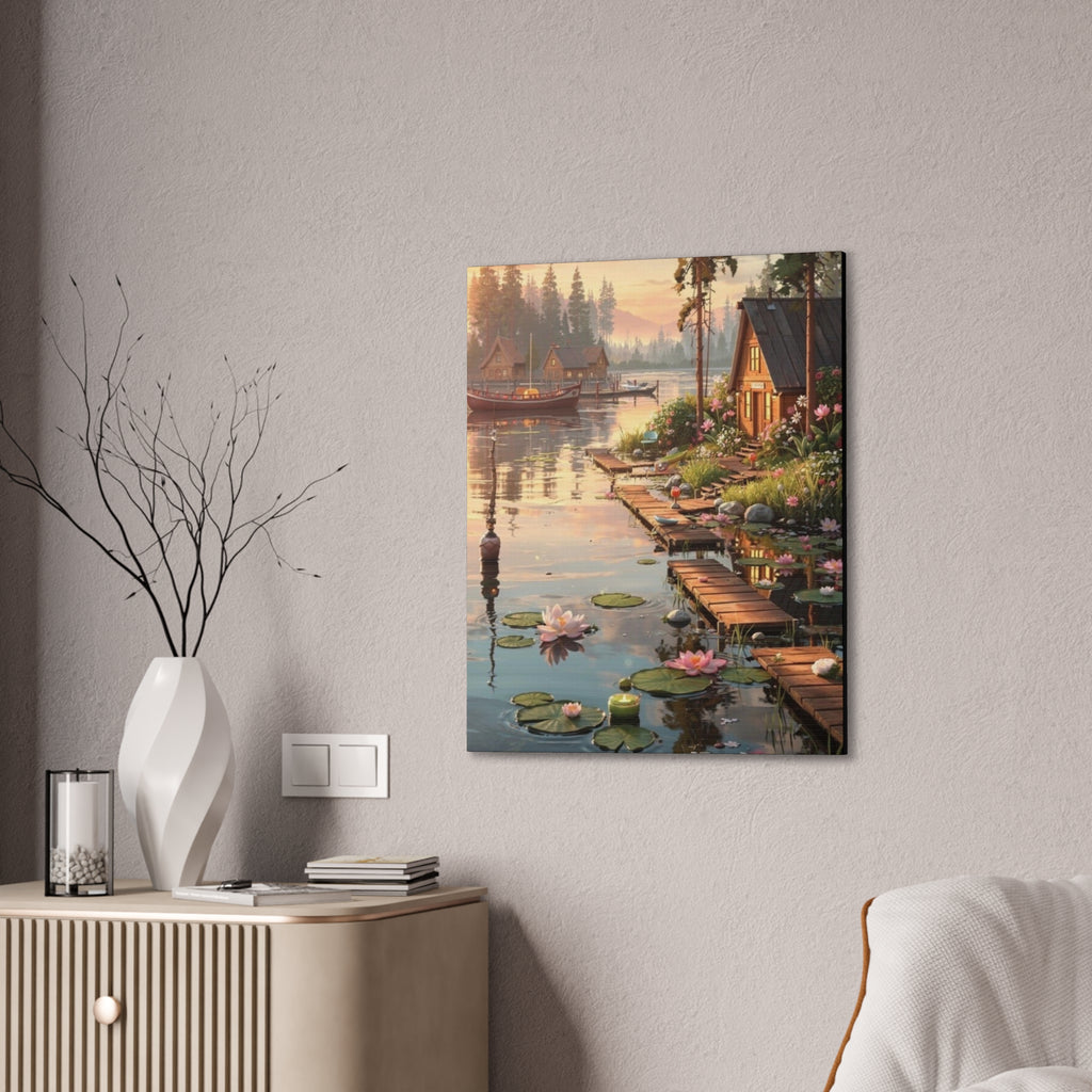 Lakeside Dreams at Dawn   Canvas Stretched, 0.75"