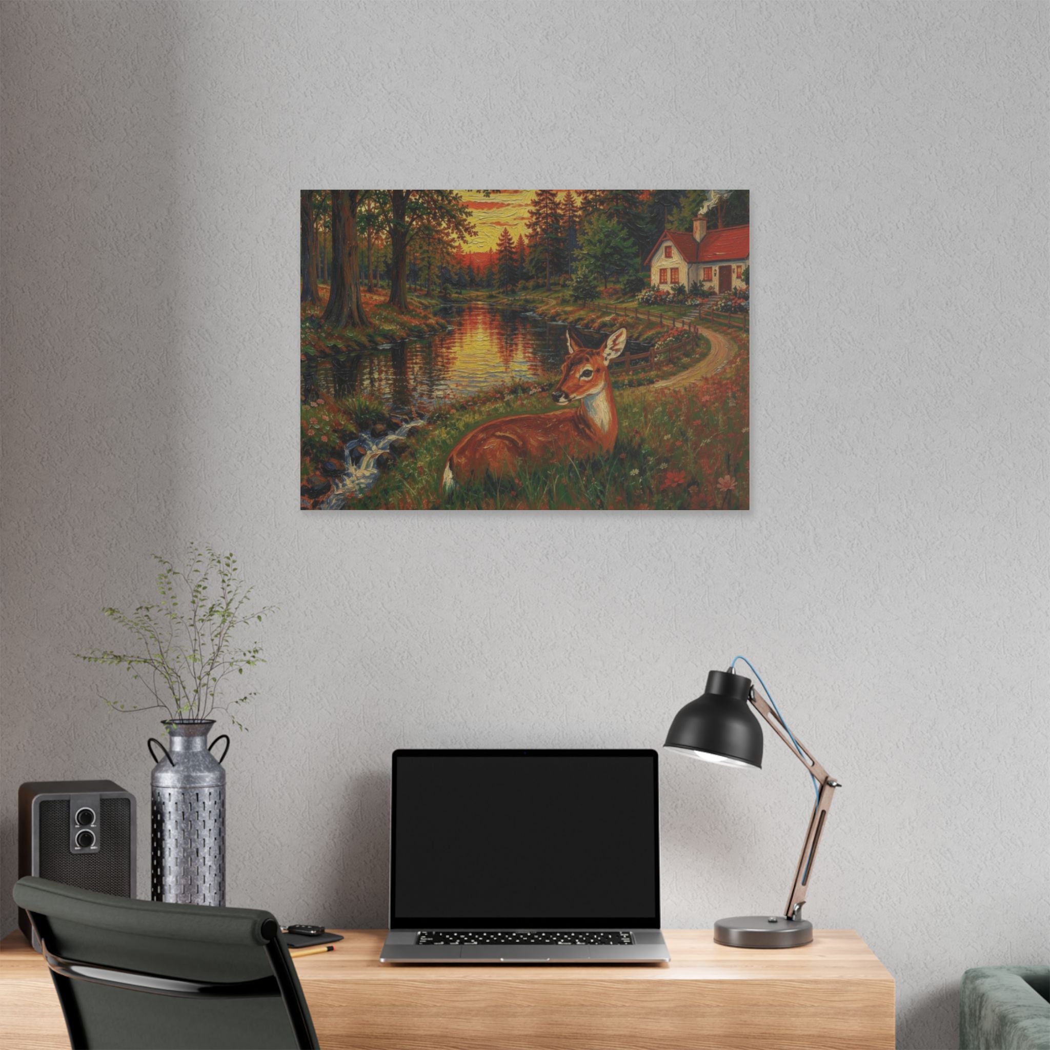 Whispers by the Woodland Pond  Classic Stretched Canvas